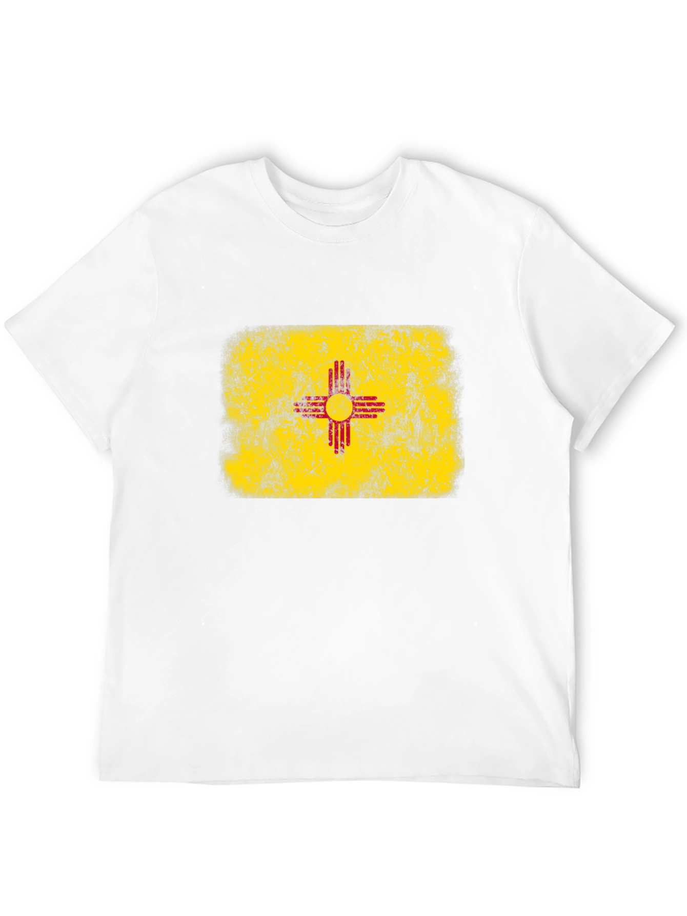 New Mexico Flag T-Shirt Distressed Black Tee