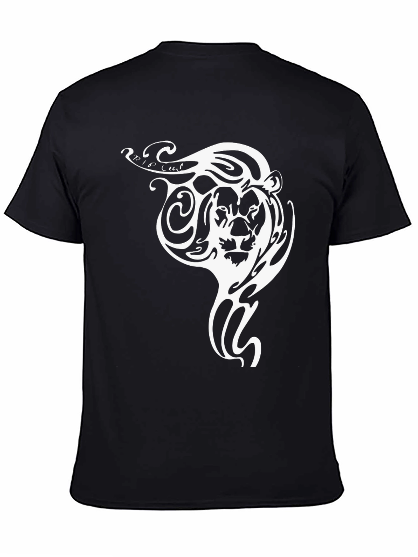 Tribal Lion Graphic Tee - Black Cotton Comfort