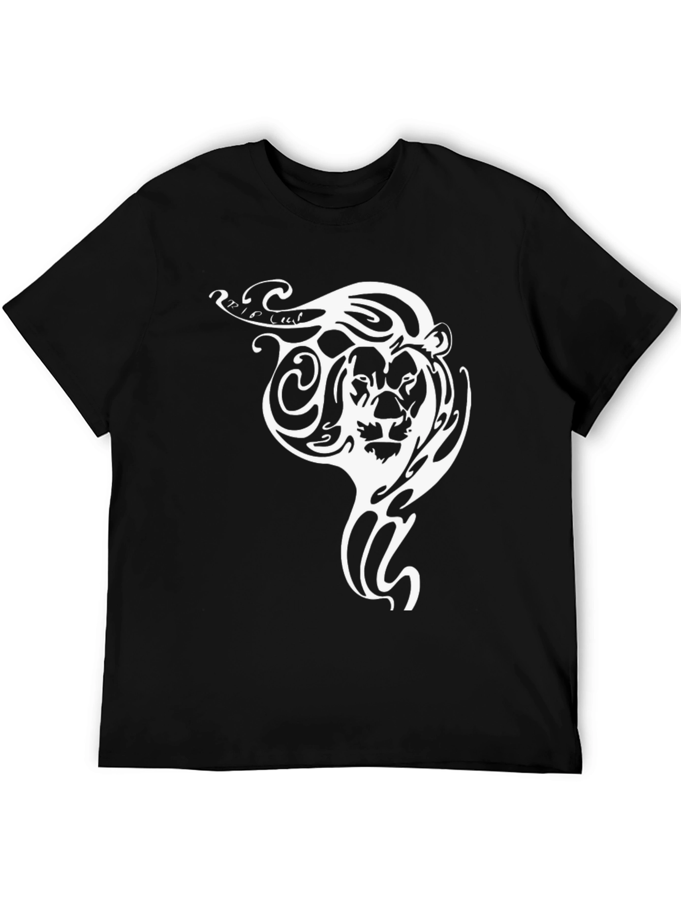 Tribal Lion Graphic Tee - Black Cotton Comfort