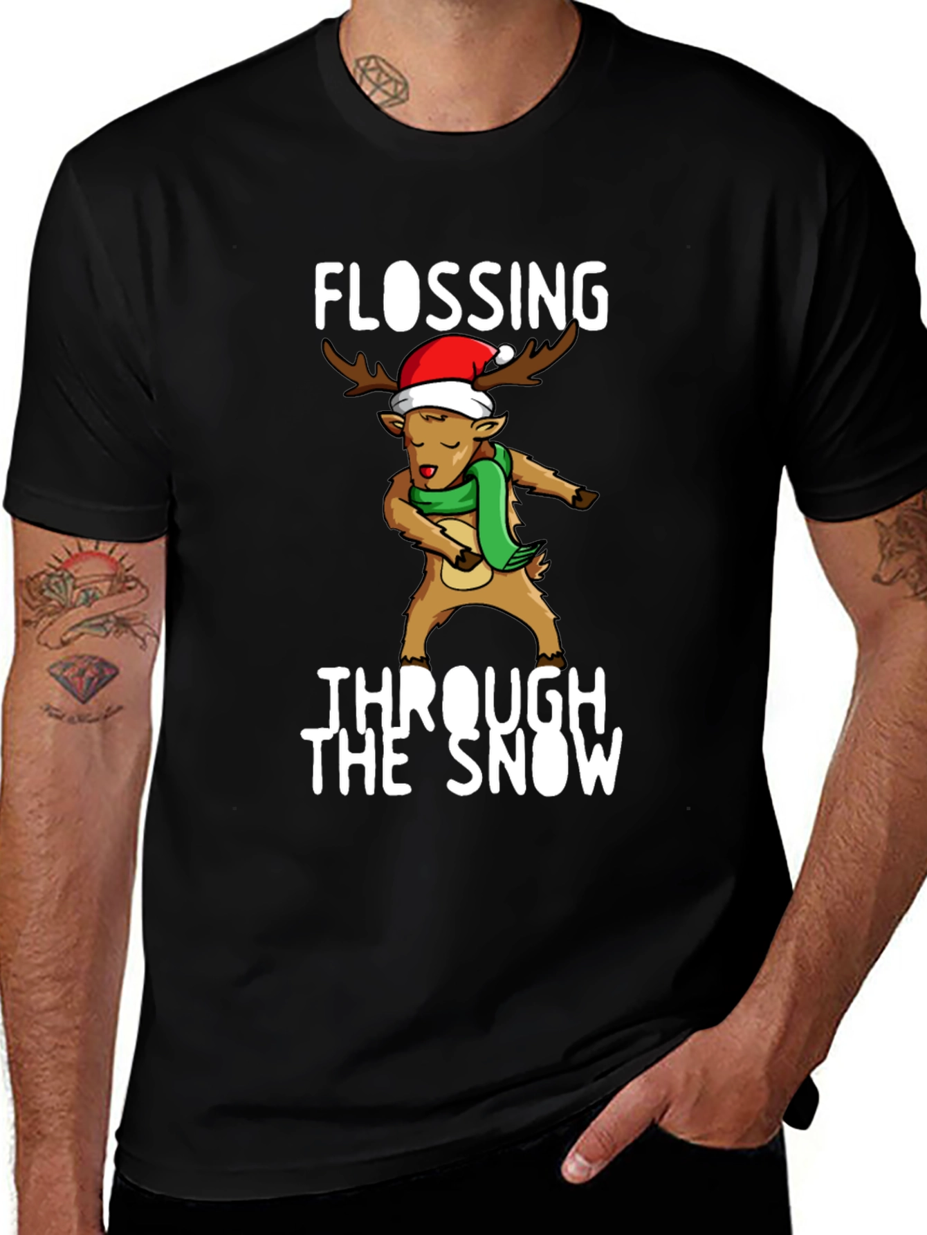 Flossing Through The Snow Christmas T-Shirt