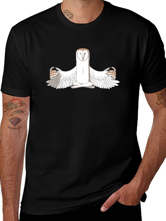 Owl Yoga T-Shirt - Black
