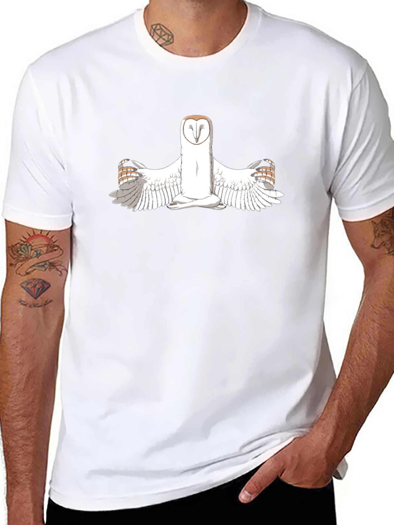 Owl Yoga T-Shirt - Black