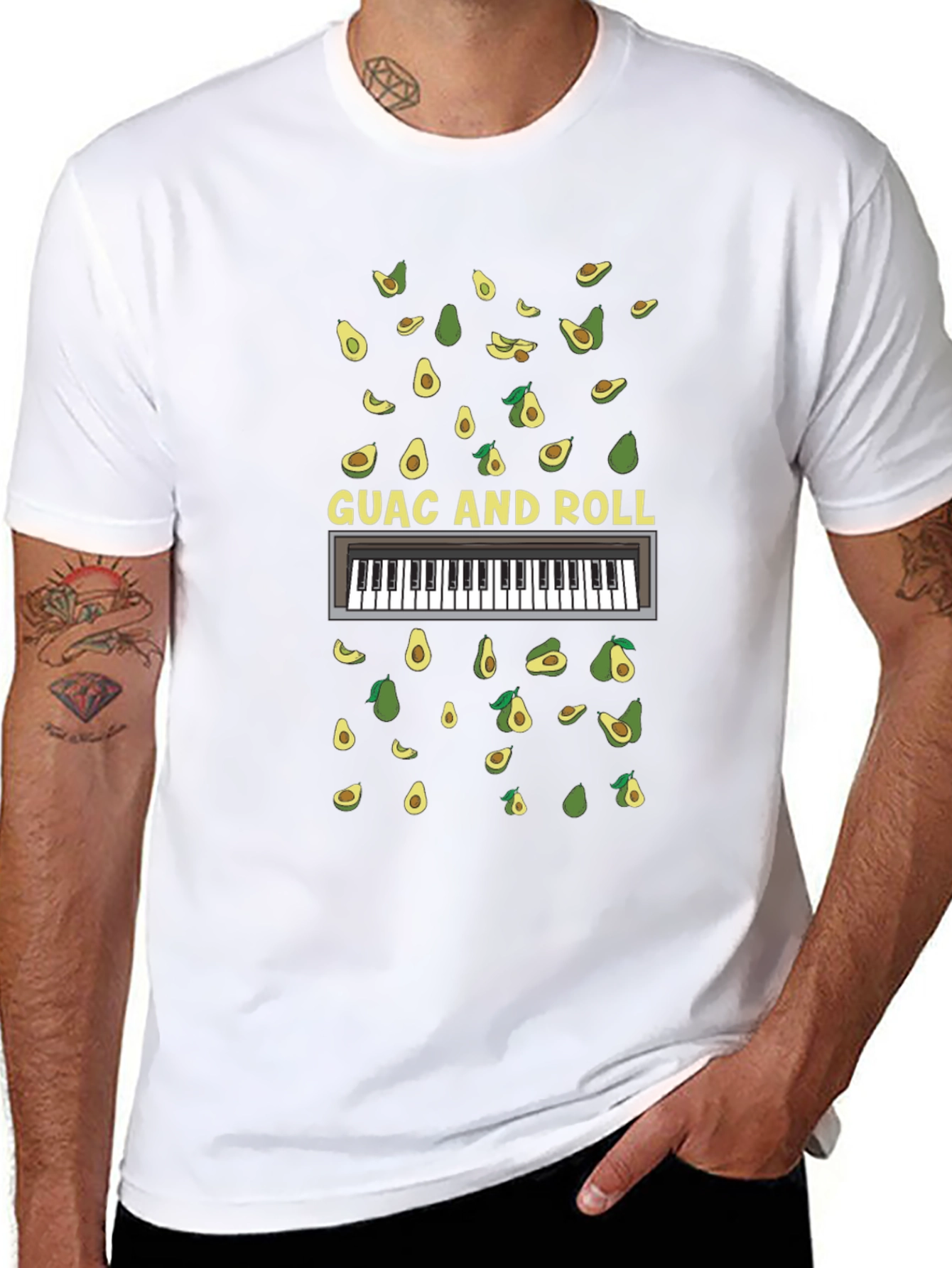 Guac and Roll T-Shirt - Avocado Piano Tee