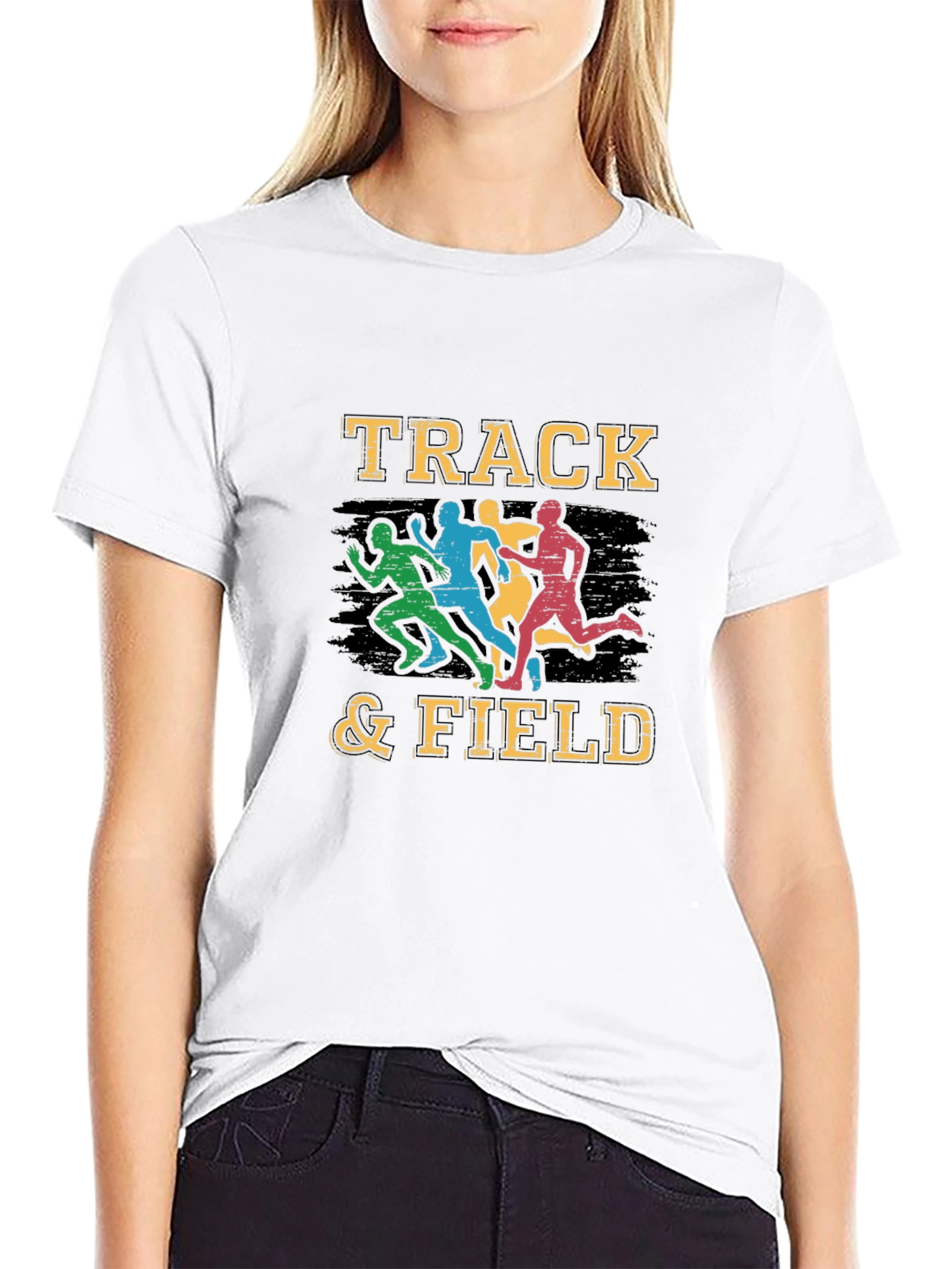 Track & Field Graphic T-Shirt - Runner Silhouette Design