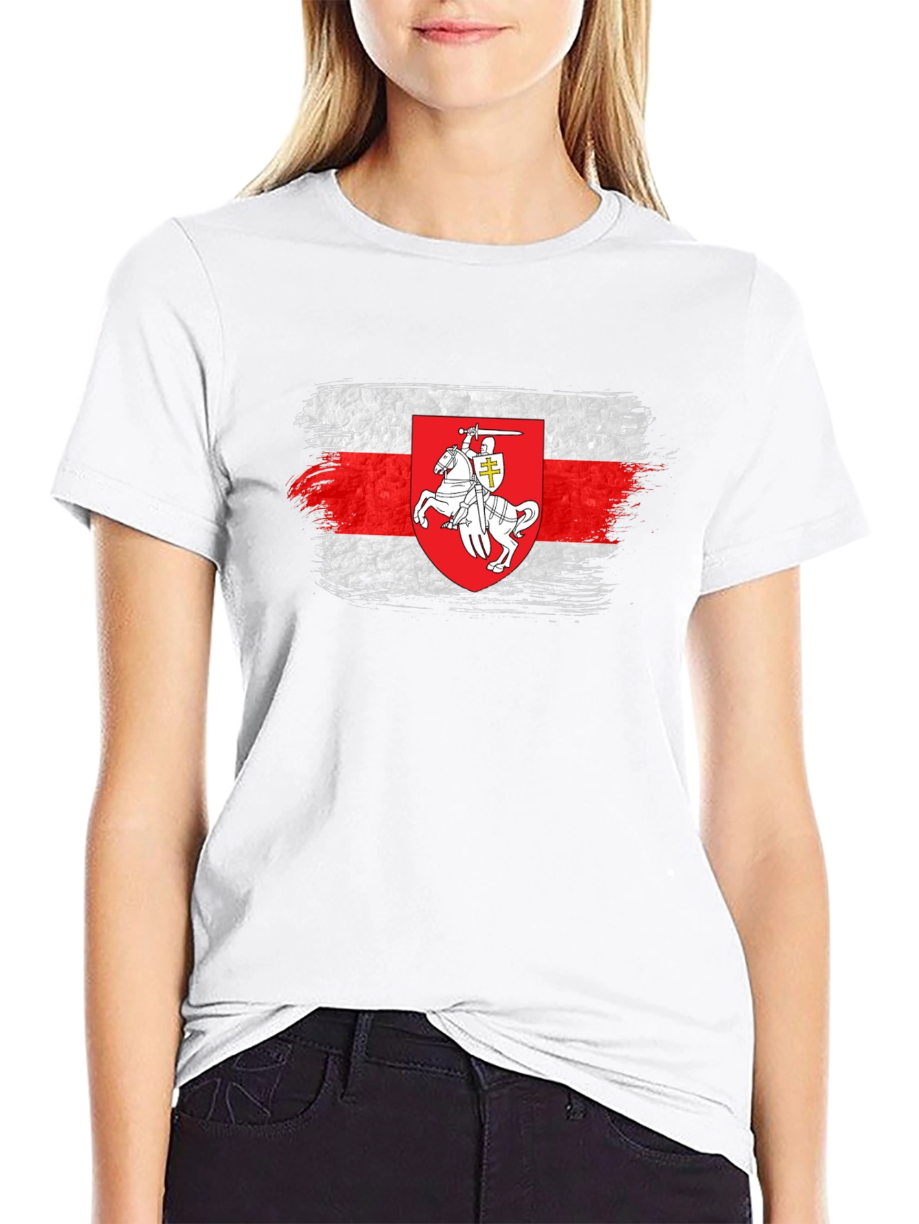 Belarus Pahonia Flag T-Shirt - Distressed Style