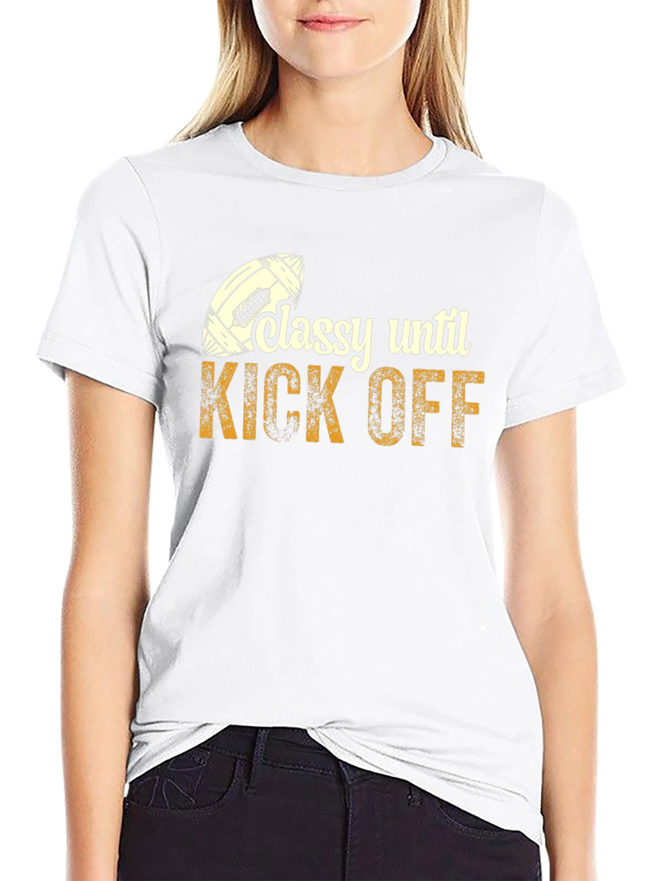 Classy Until Kick Off Football Graphic T-Shirt