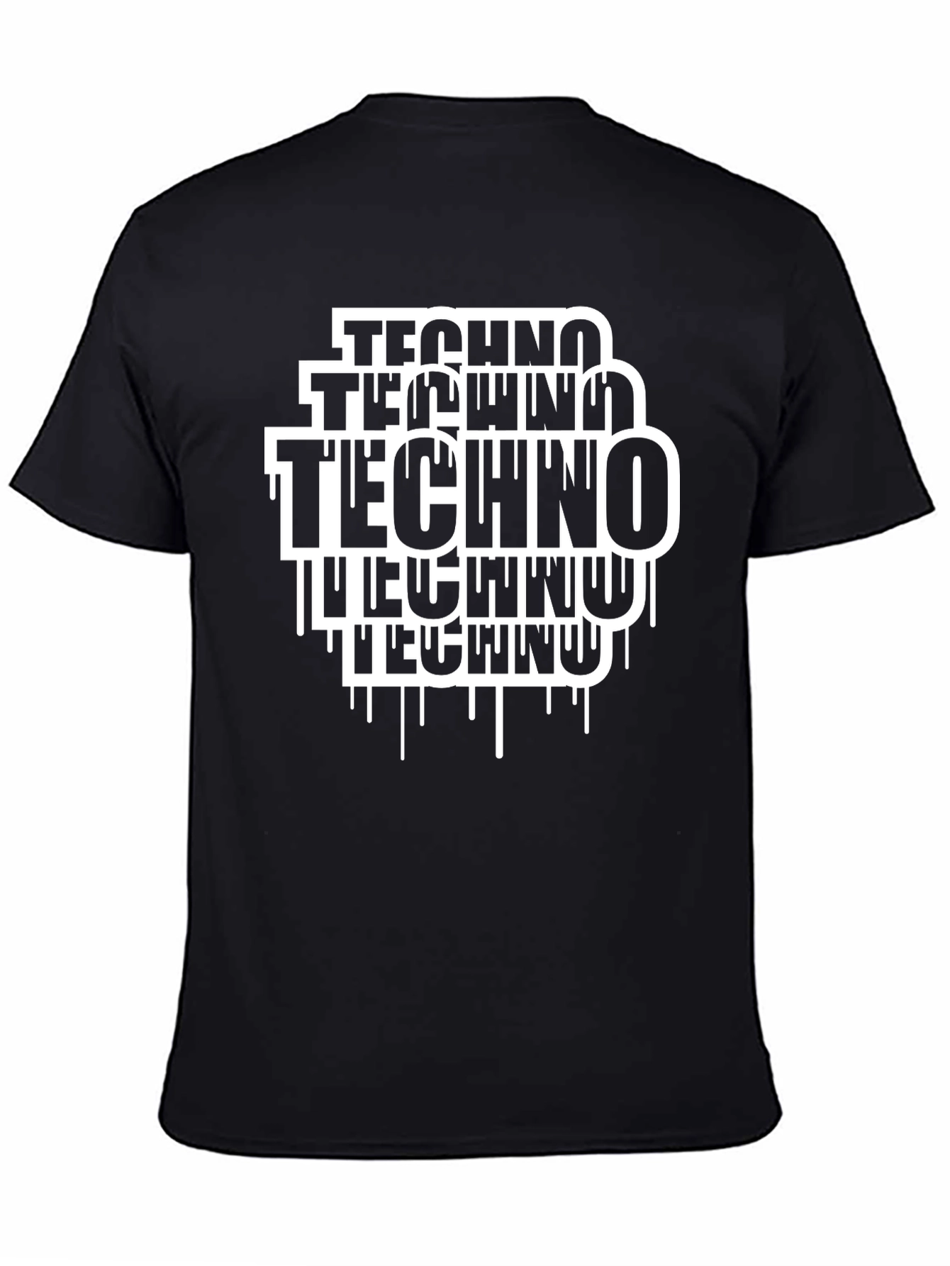 Techno Drip Graphic Tee - Modern Black T-Shirt