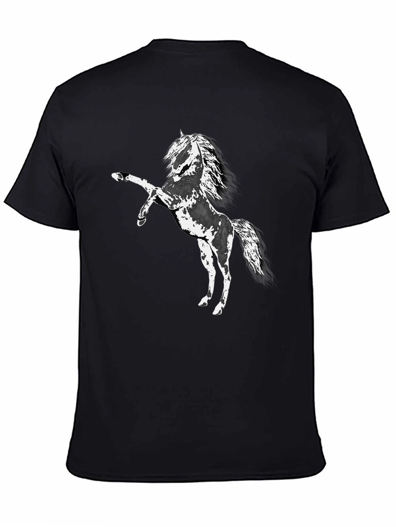 Black T-Shirt with Horse Graphic