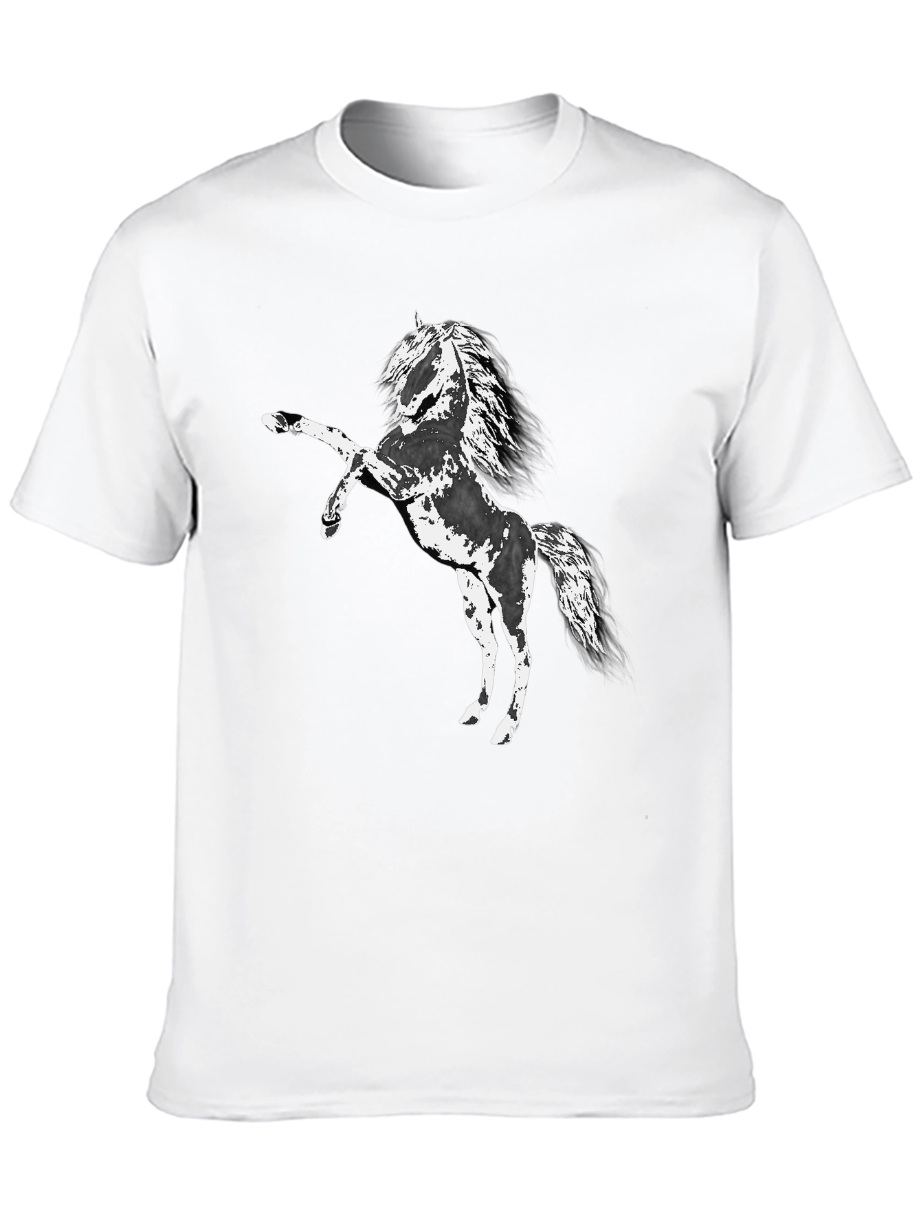 Black T-Shirt with Horse Graphic