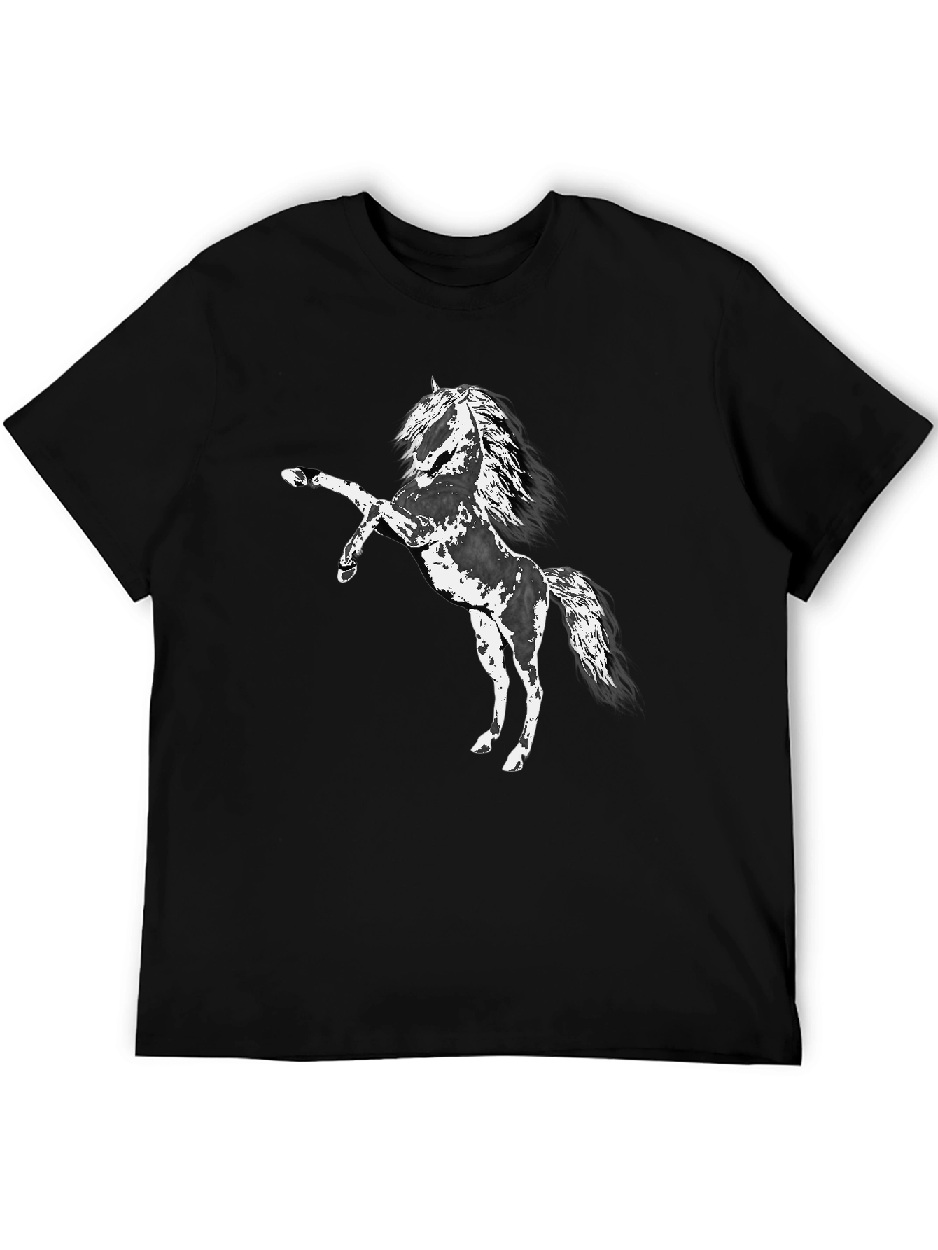 Black T-Shirt with Horse Graphic