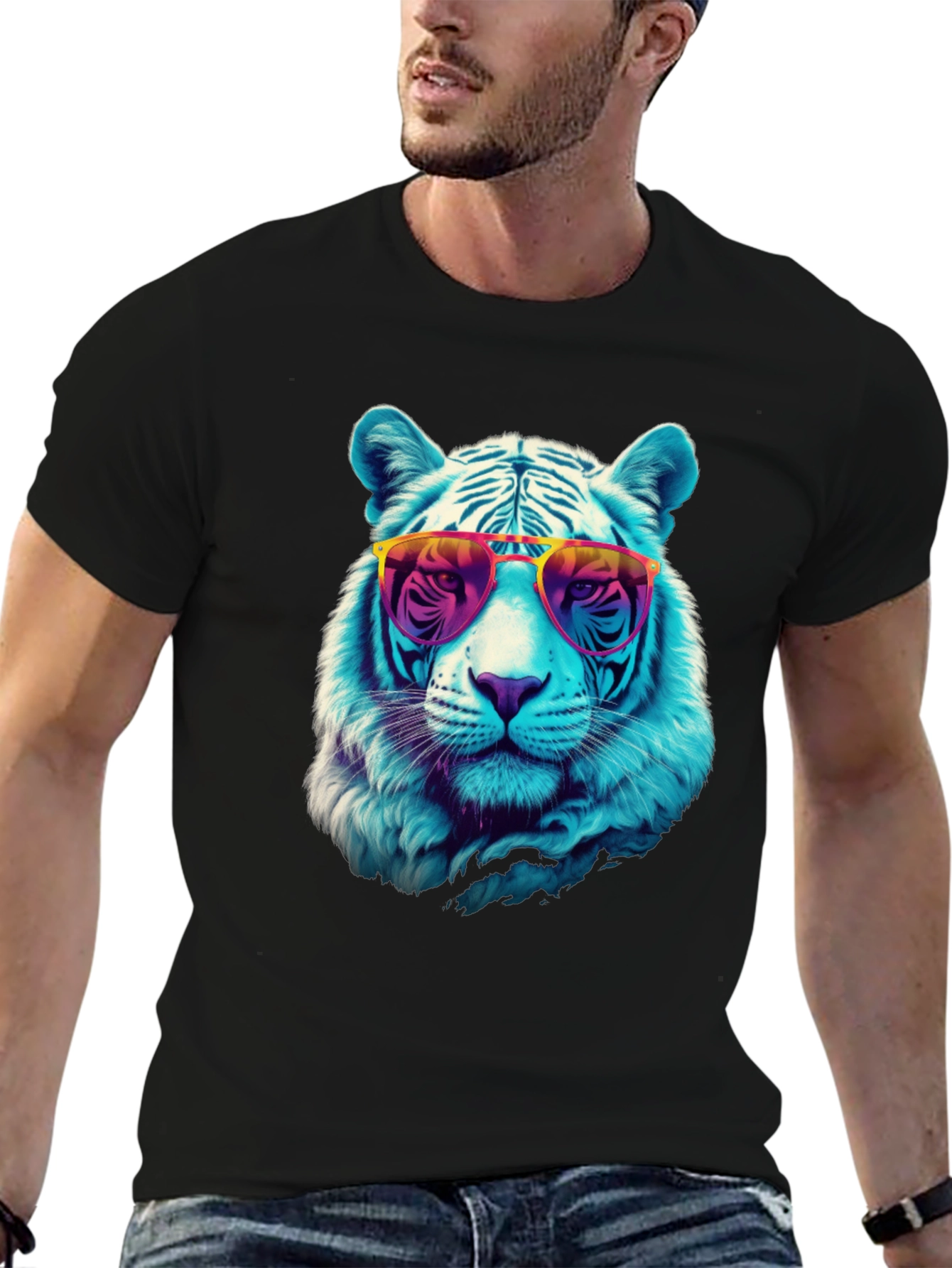Cool Tiger Graphic Tee - Stylish Animal Print