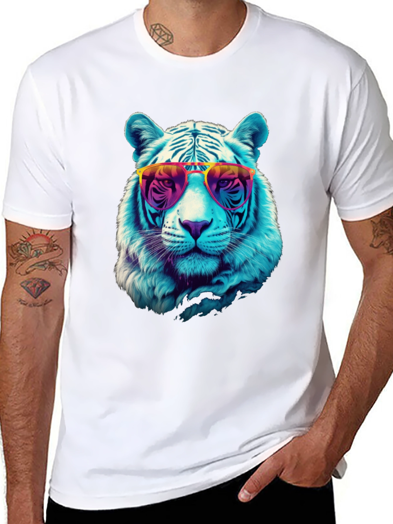 Cool Tiger Graphic Tee - Stylish Animal Print