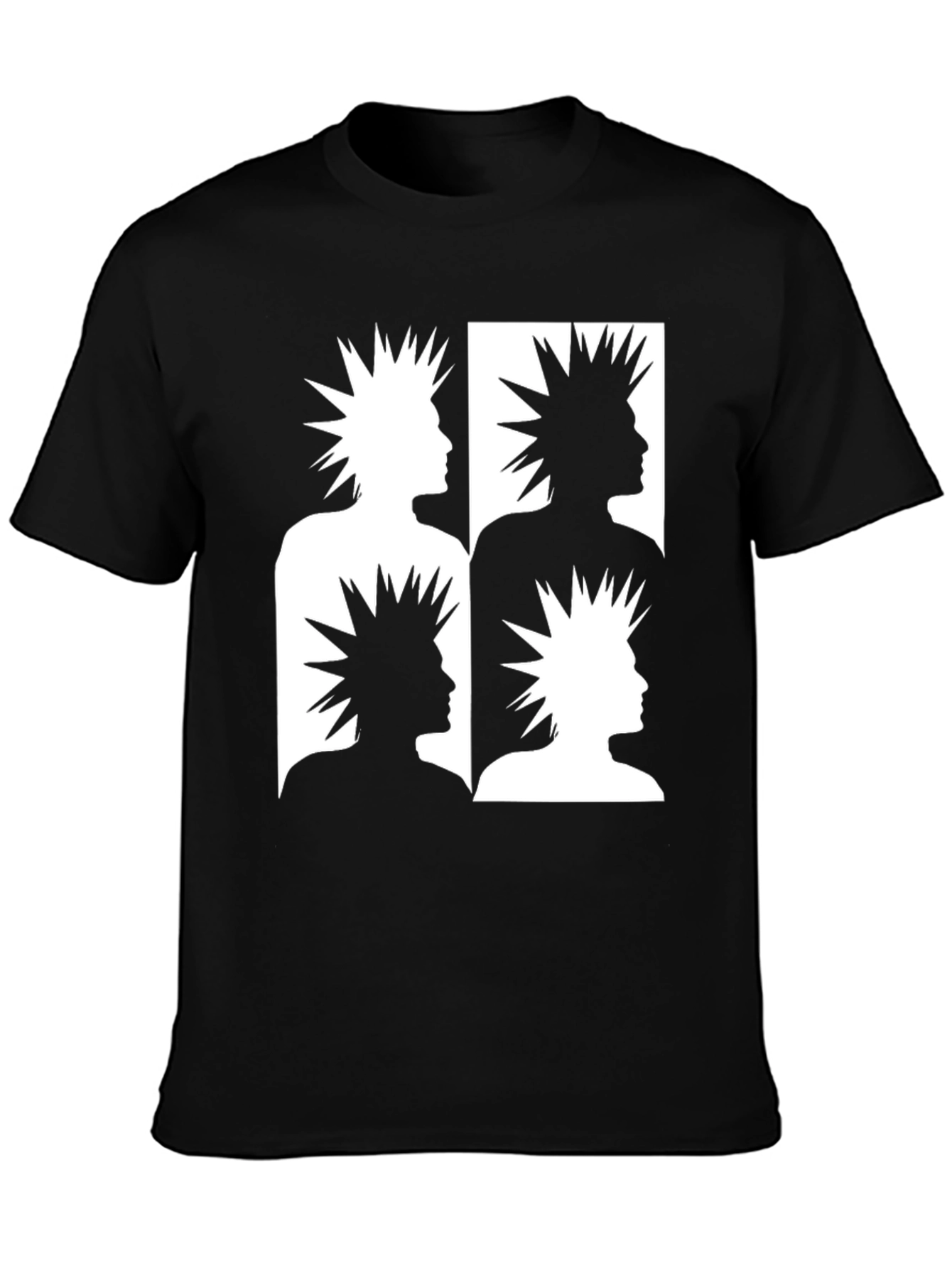 Retro Punk Rock Graphic Tee - Black