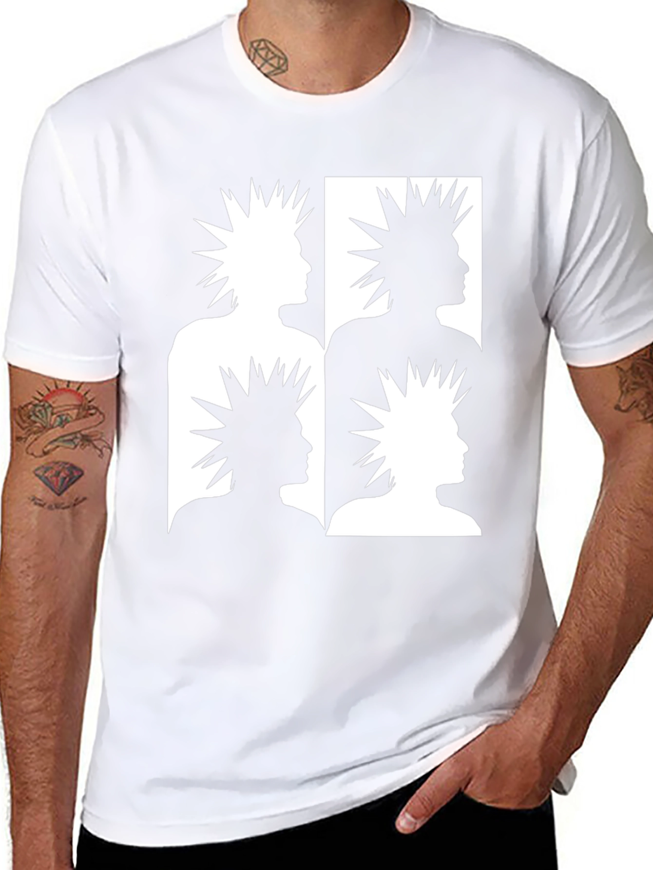 Retro Punk Rock Graphic Tee - Black