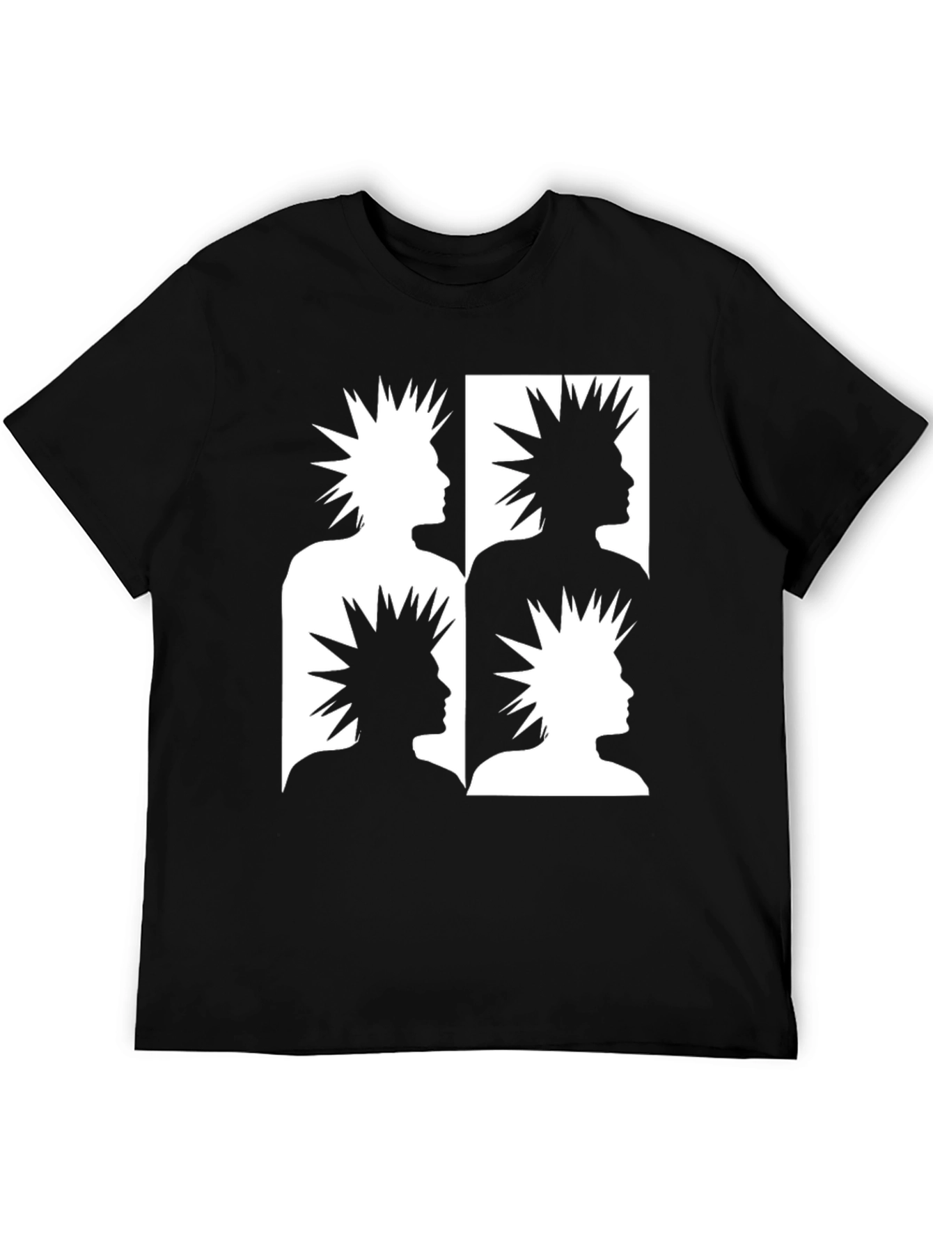 Retro Punk Rock Graphic Tee - Black