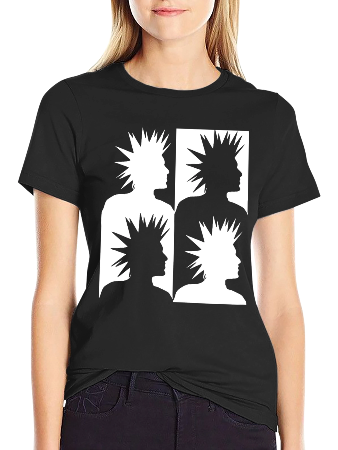 Retro Punk Rock Graphic Tee - Black