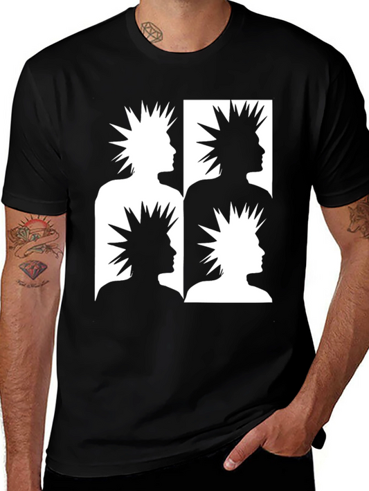 Retro Punk Rock Graphic Tee - Black