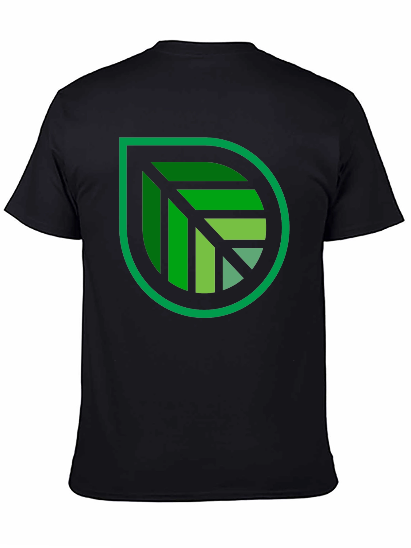 Green Leaf Graphic Black T-Shirt