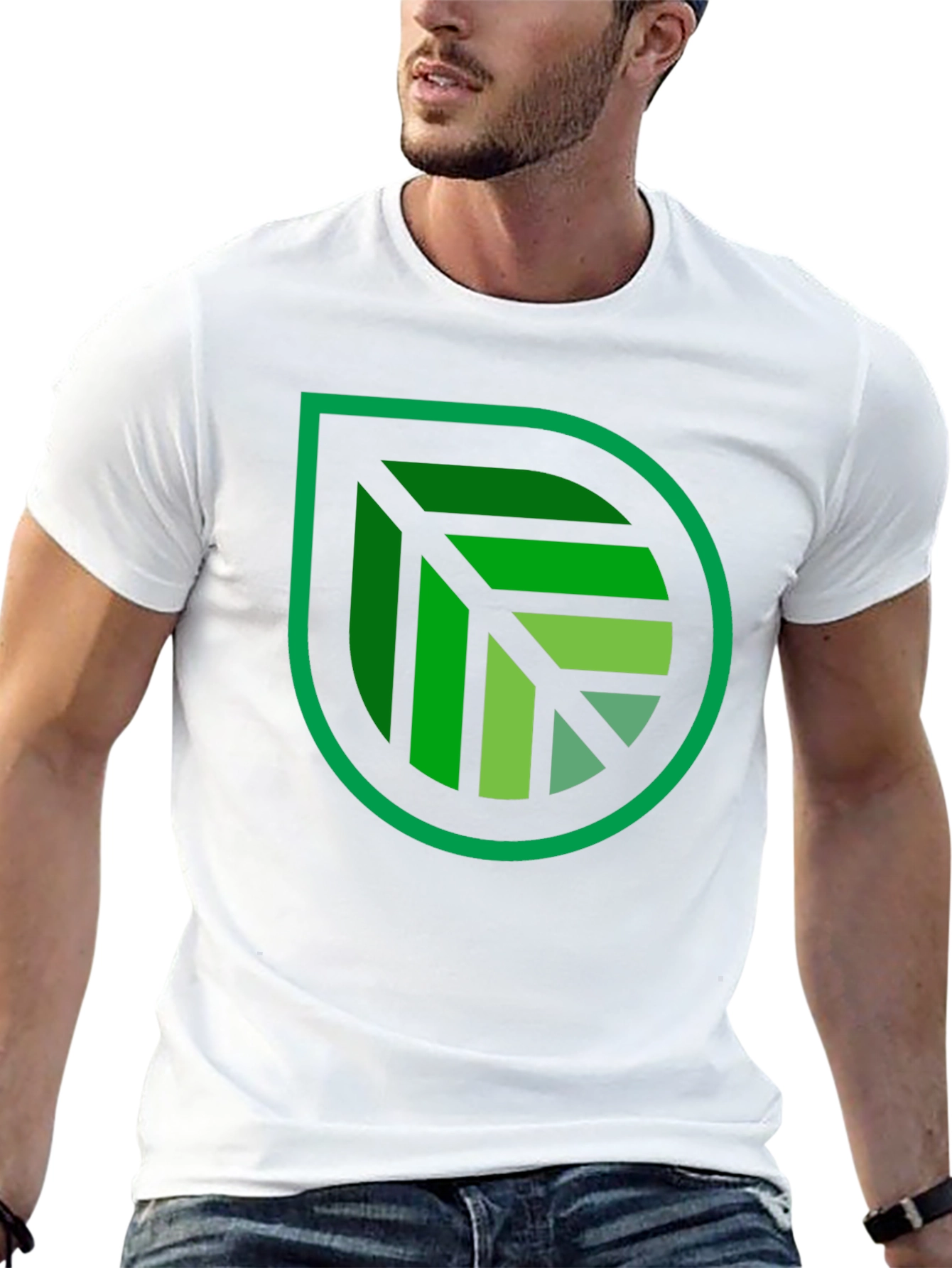 Green Leaf Graphic Black T-Shirt