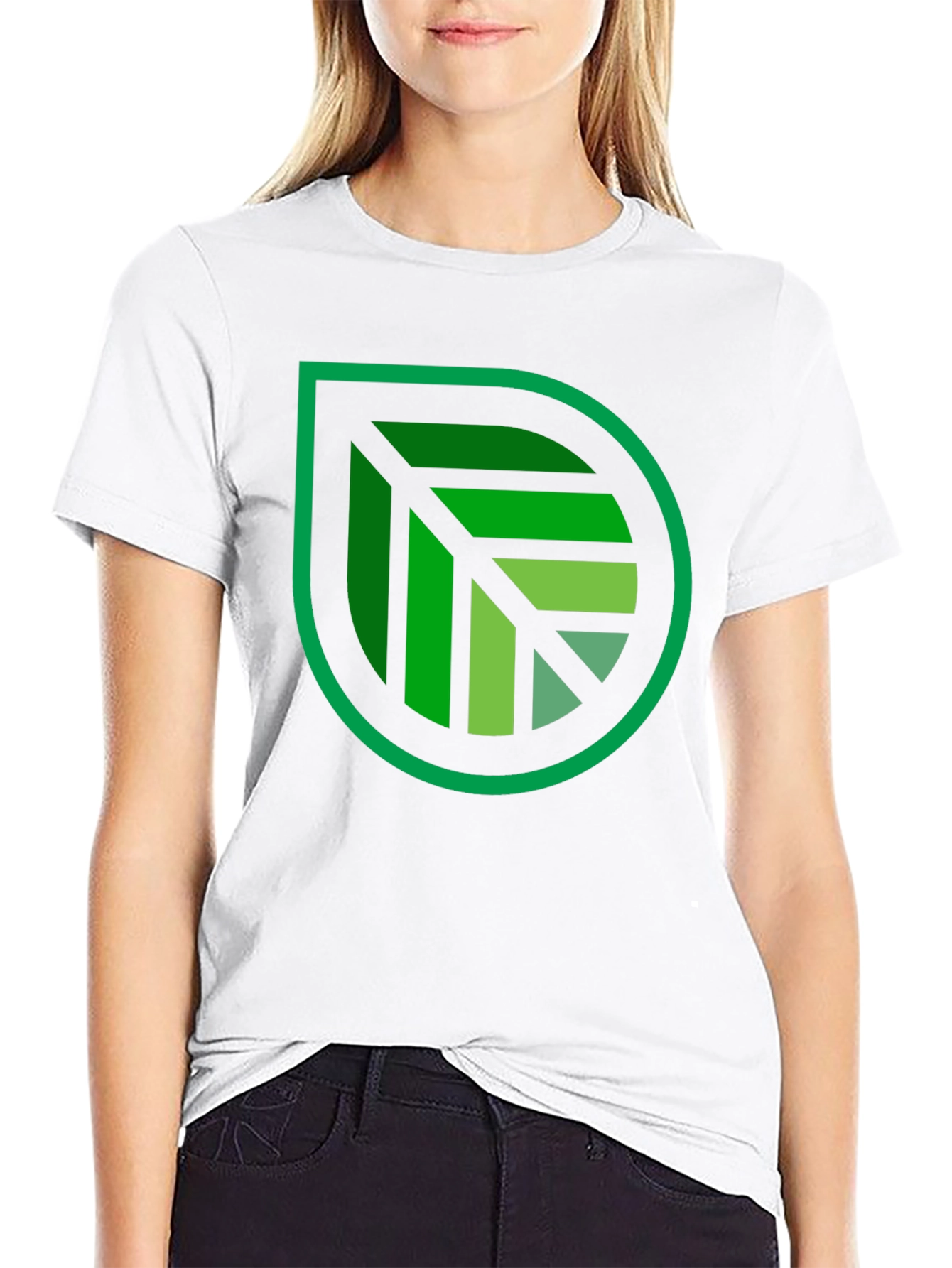 Green Leaf Graphic Black T-Shirt