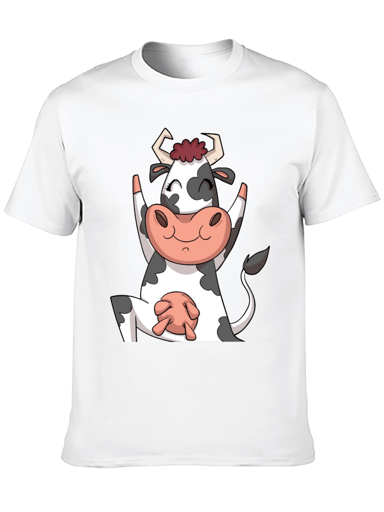 Yoga Cow Black T-Shirt Funny Animal Tee