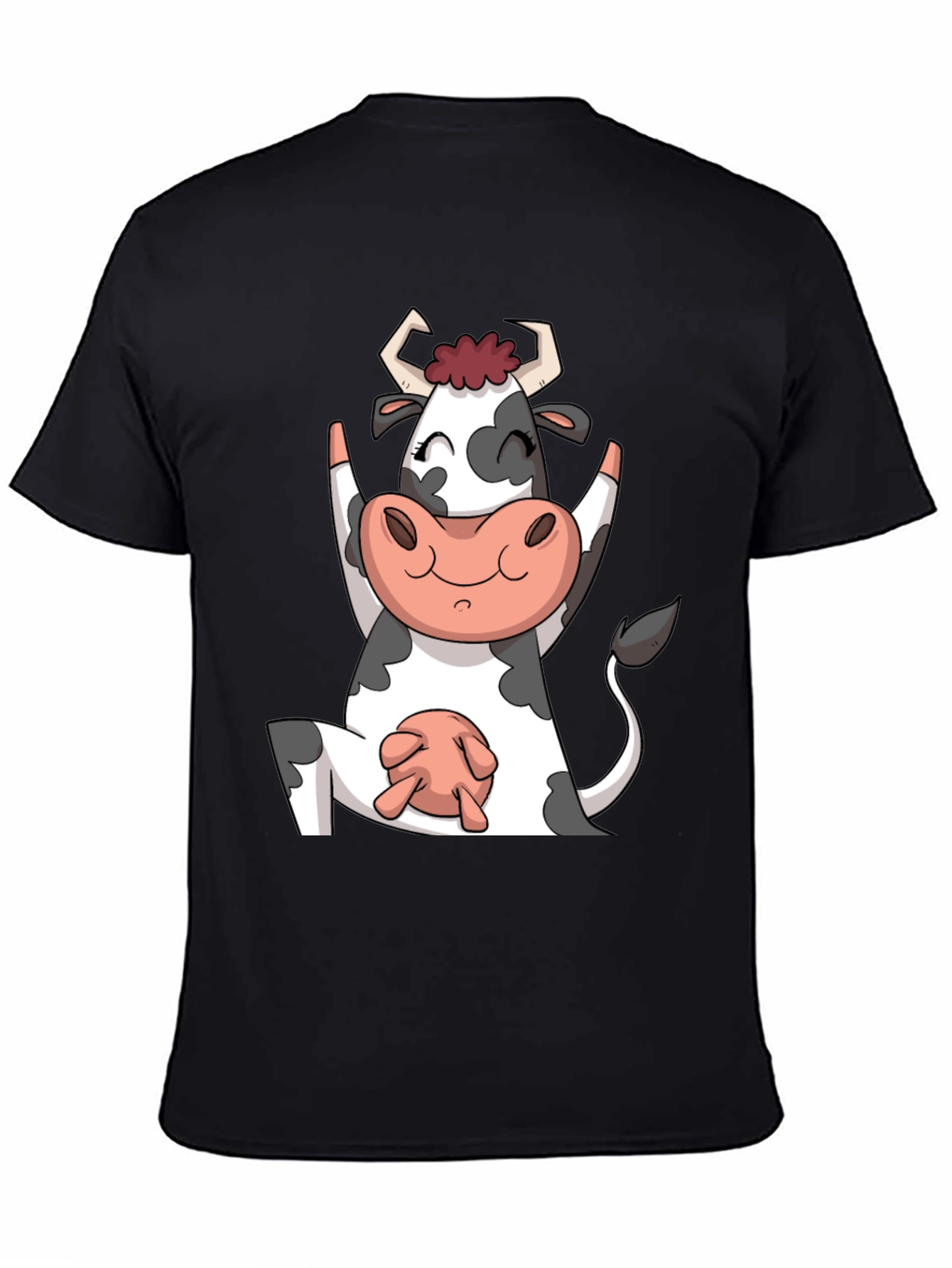 Yoga Cow Black T-Shirt Funny Animal Tee