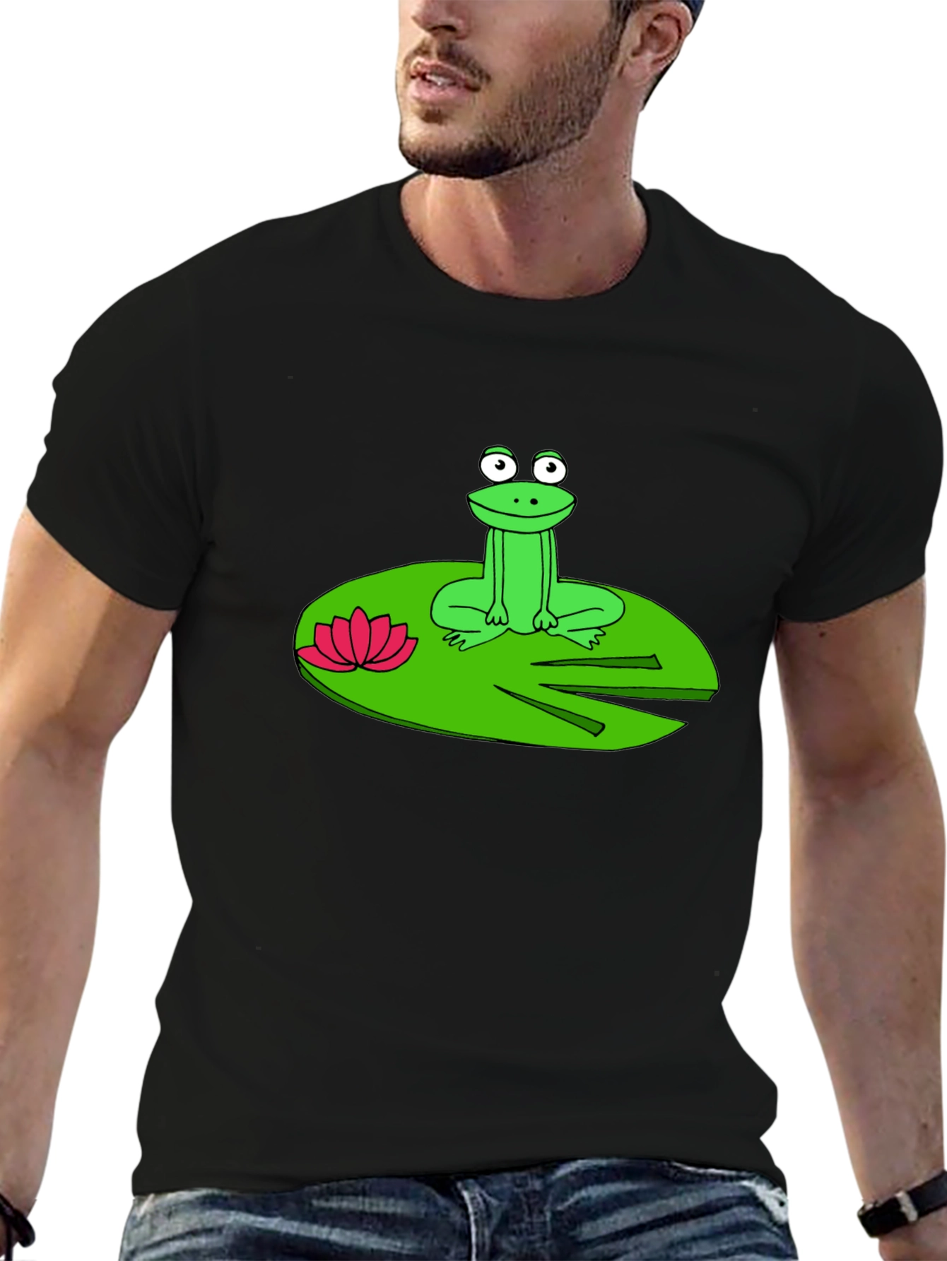 Frog on Lily Pad Graphic T-Shirt