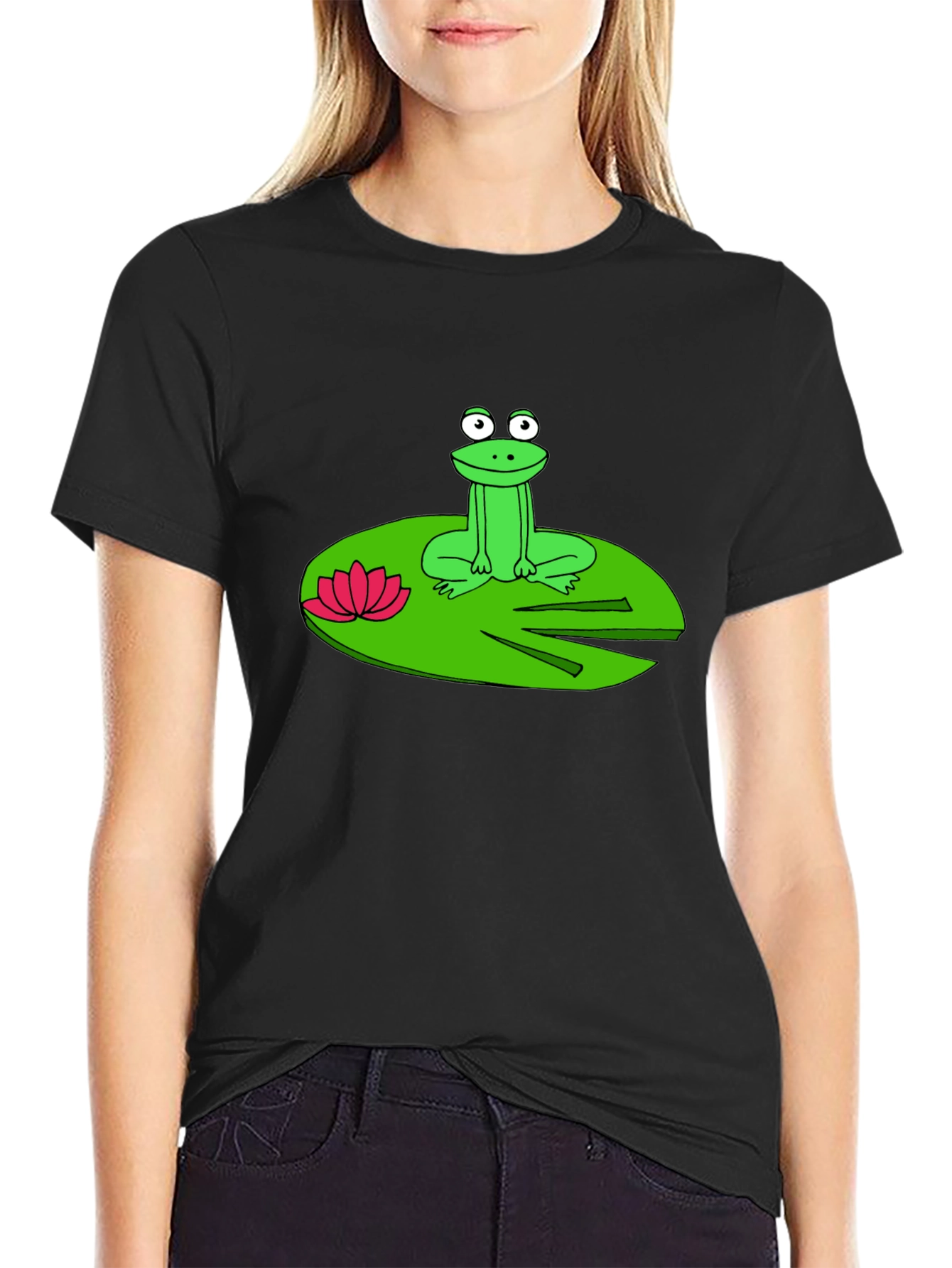 Frog on Lily Pad Graphic T-Shirt