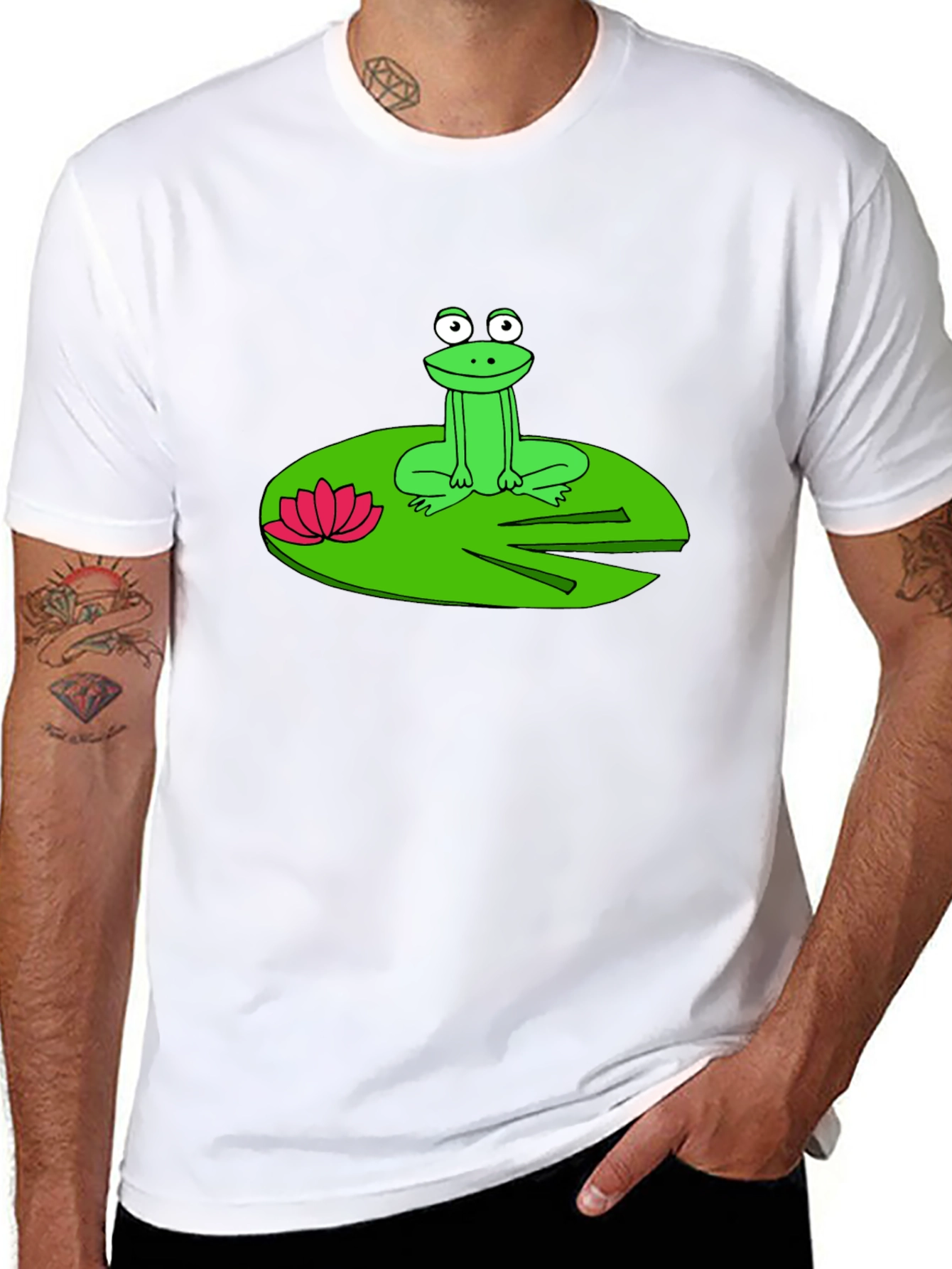 Frog on Lily Pad Graphic T-Shirt