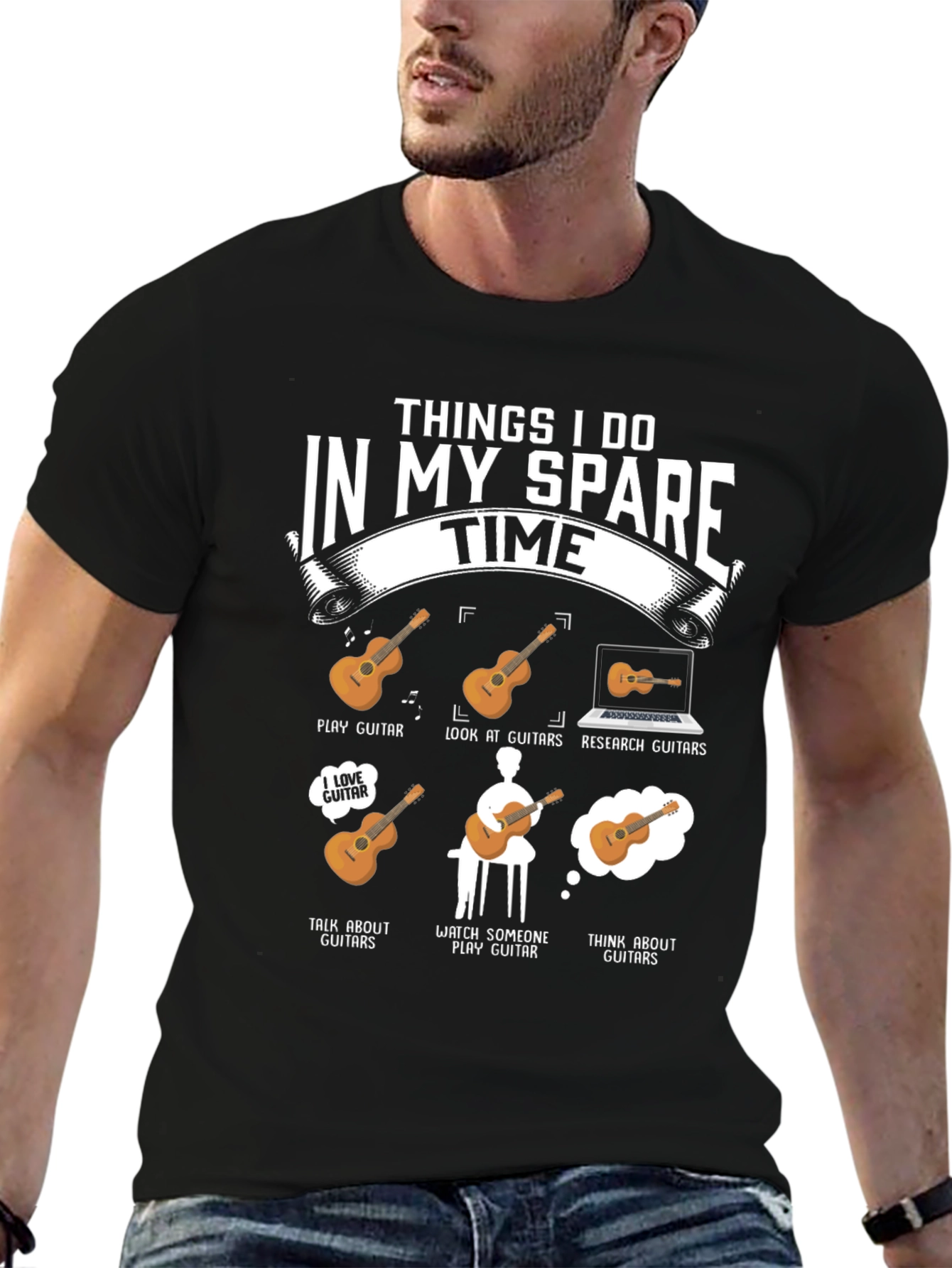Guitar Lover T-Shirt - Spare Time Hobby Tee
