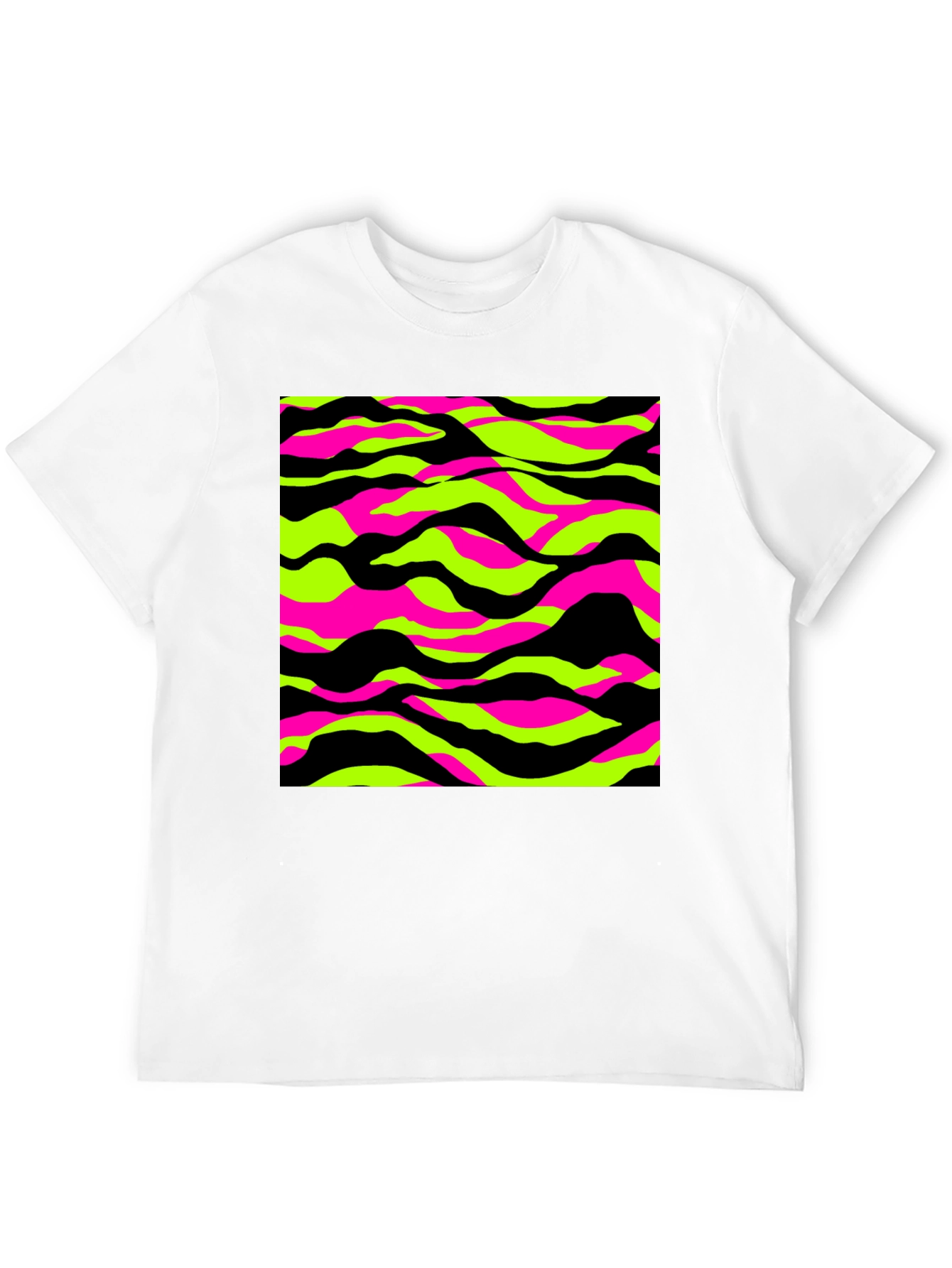 Vibrant Camo Graphic Tee - Mens Black T-Shirt
