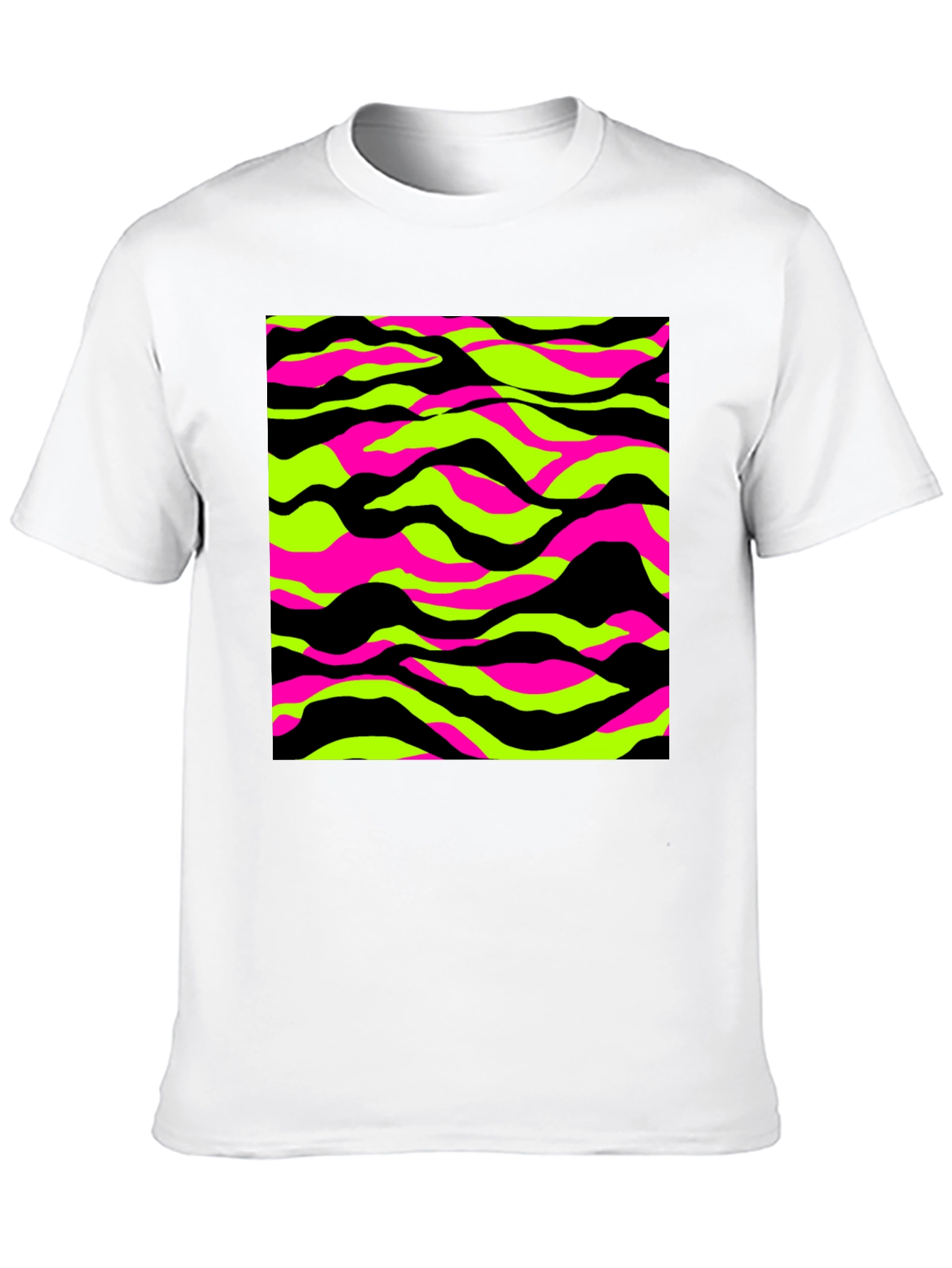 Vibrant Camo Graphic Tee - Mens Black T-Shirt
