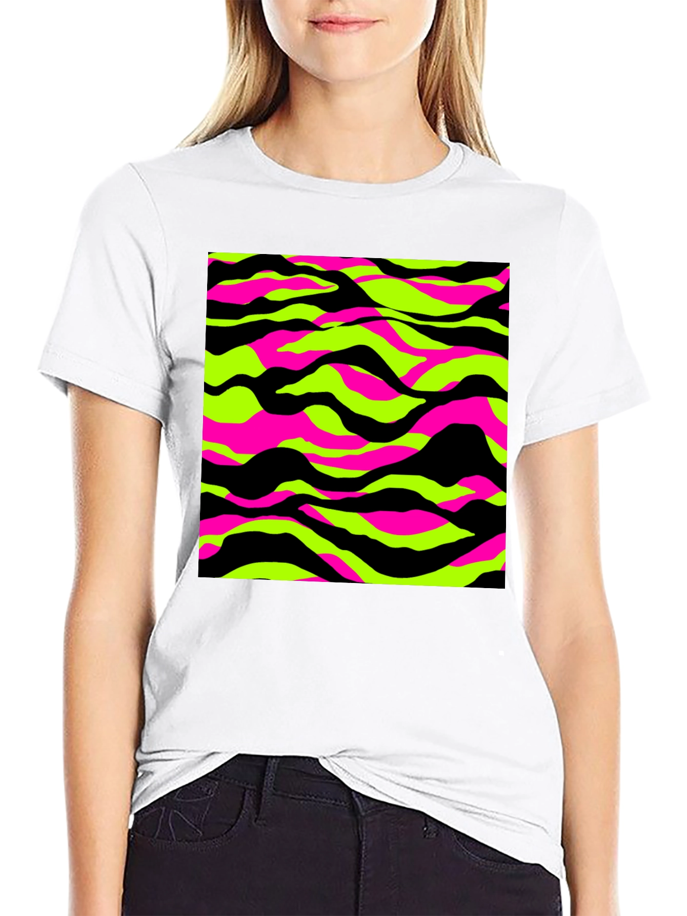 Vibrant Camo Graphic Tee - Mens Black T-Shirt