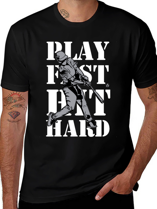 Play Fast Hit Hard Baseball T-Shirt