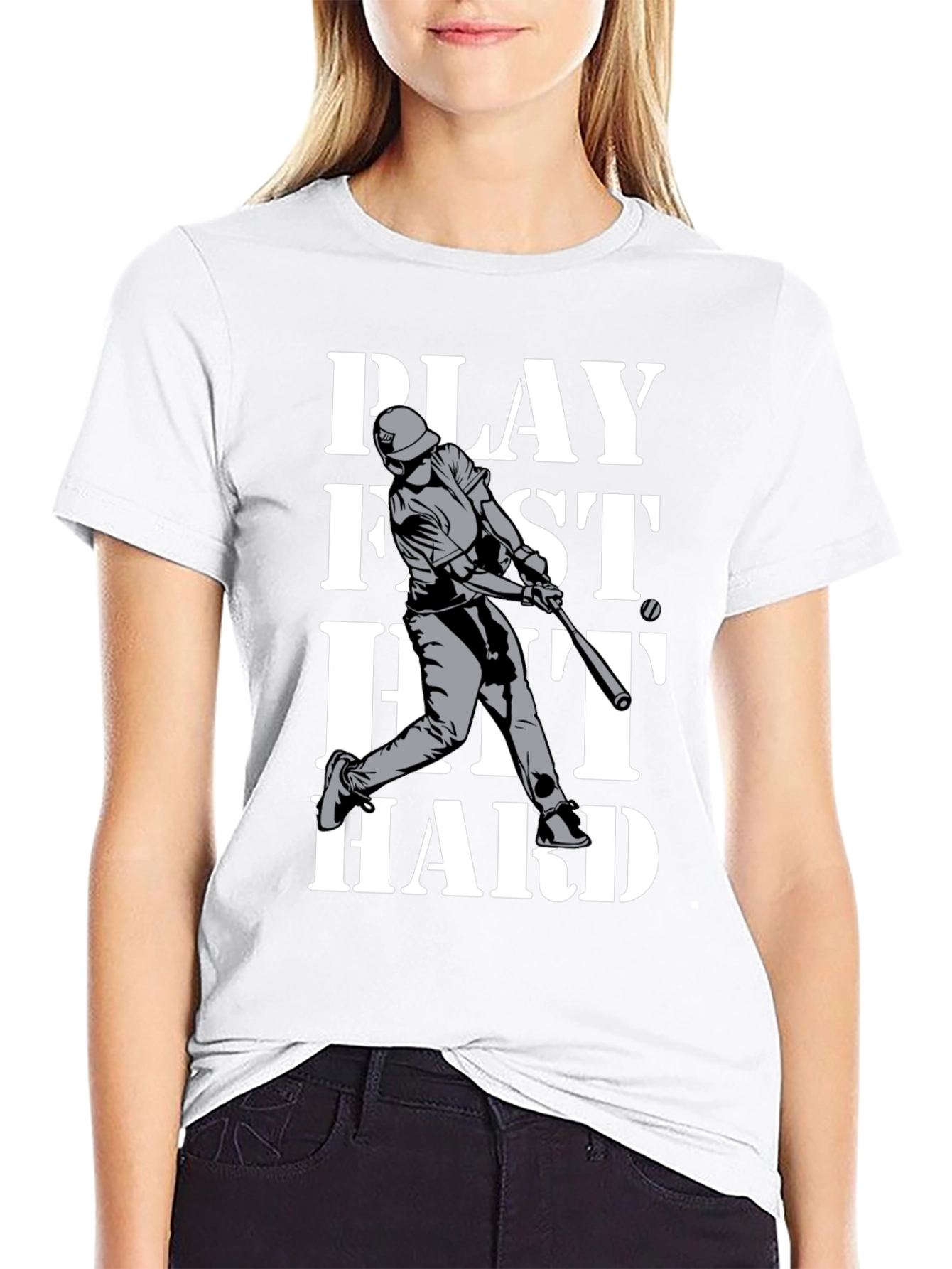 Play Fast Hit Hard Baseball T-Shirt