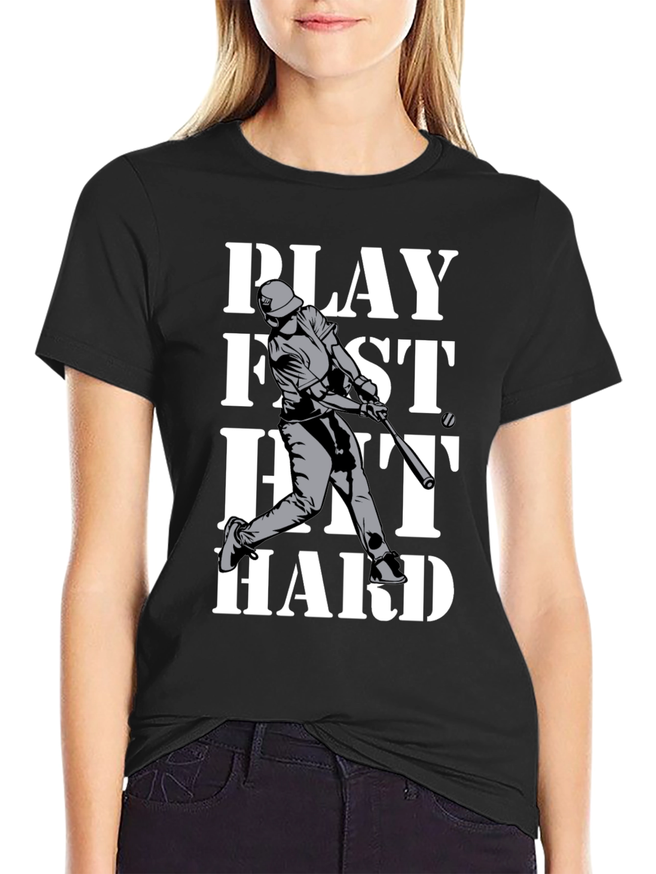 Play Fast Hit Hard Baseball T-Shirt
