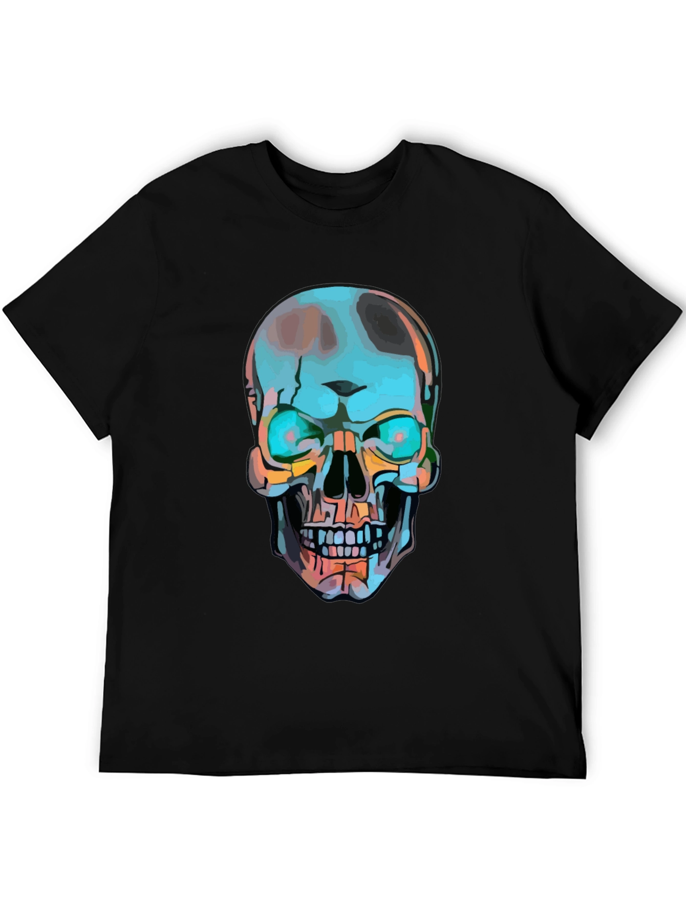 Skull Graphic Print Black T-Shirt