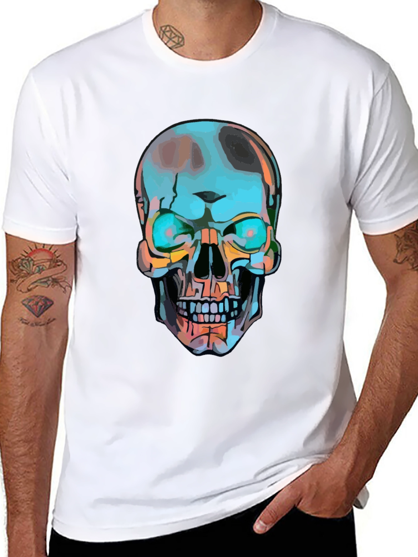 Skull Graphic Print Black T-Shirt