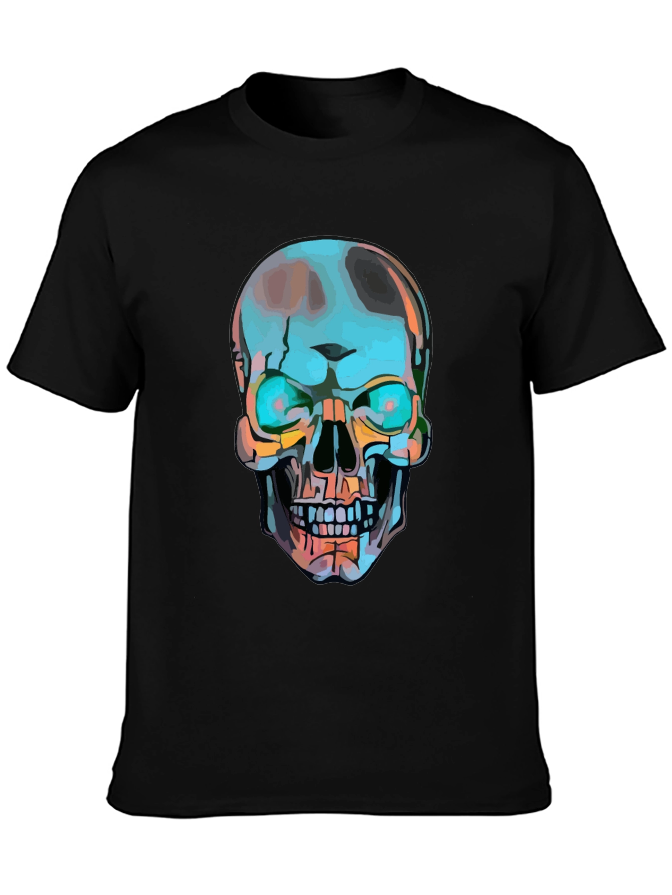 Skull Graphic Print Black T-Shirt