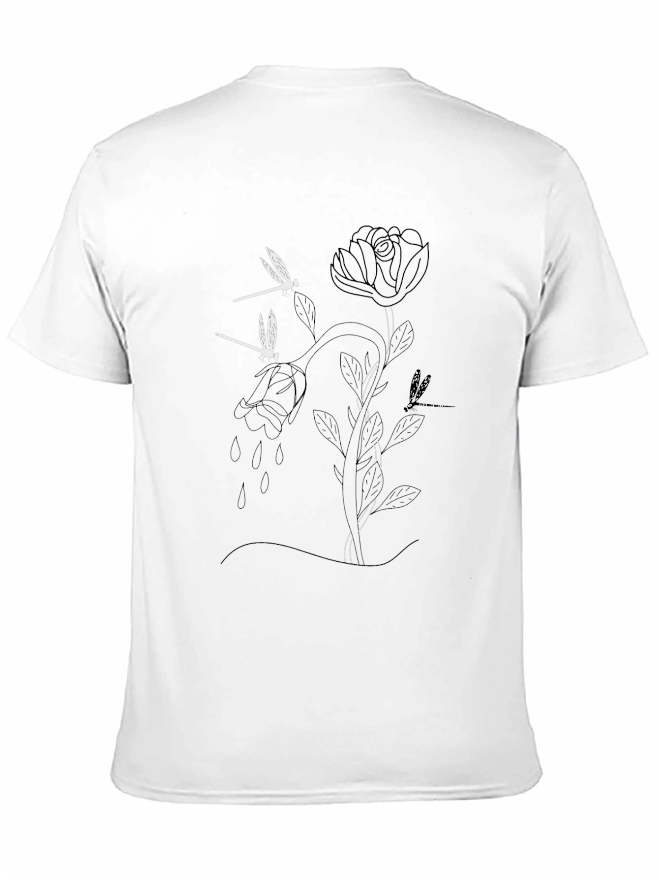 Dragonfly Rose Graphic T-Shirt - Stylish Mens Tee