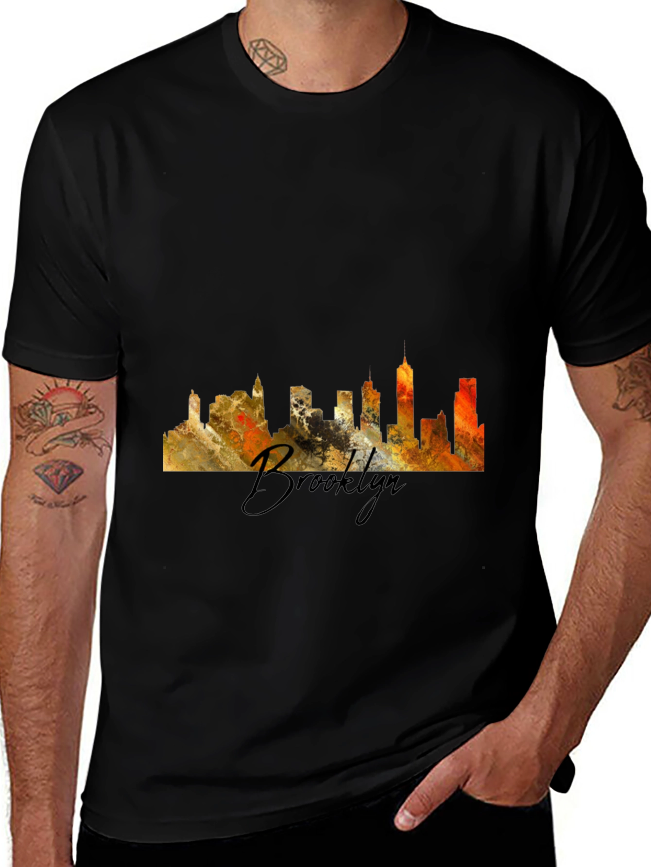 Brooklyn Skyline Black T-Shirt
