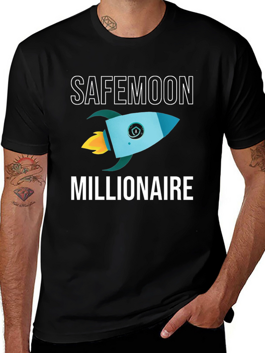 SafeMoon Millionaire Black T-Shirt Rocket Crypto