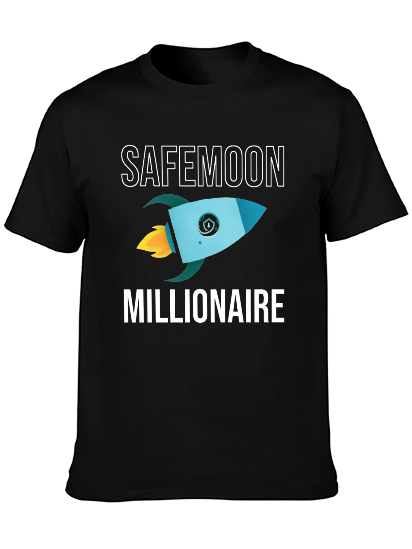 SafeMoon Millionaire Black T-Shirt Rocket Crypto
