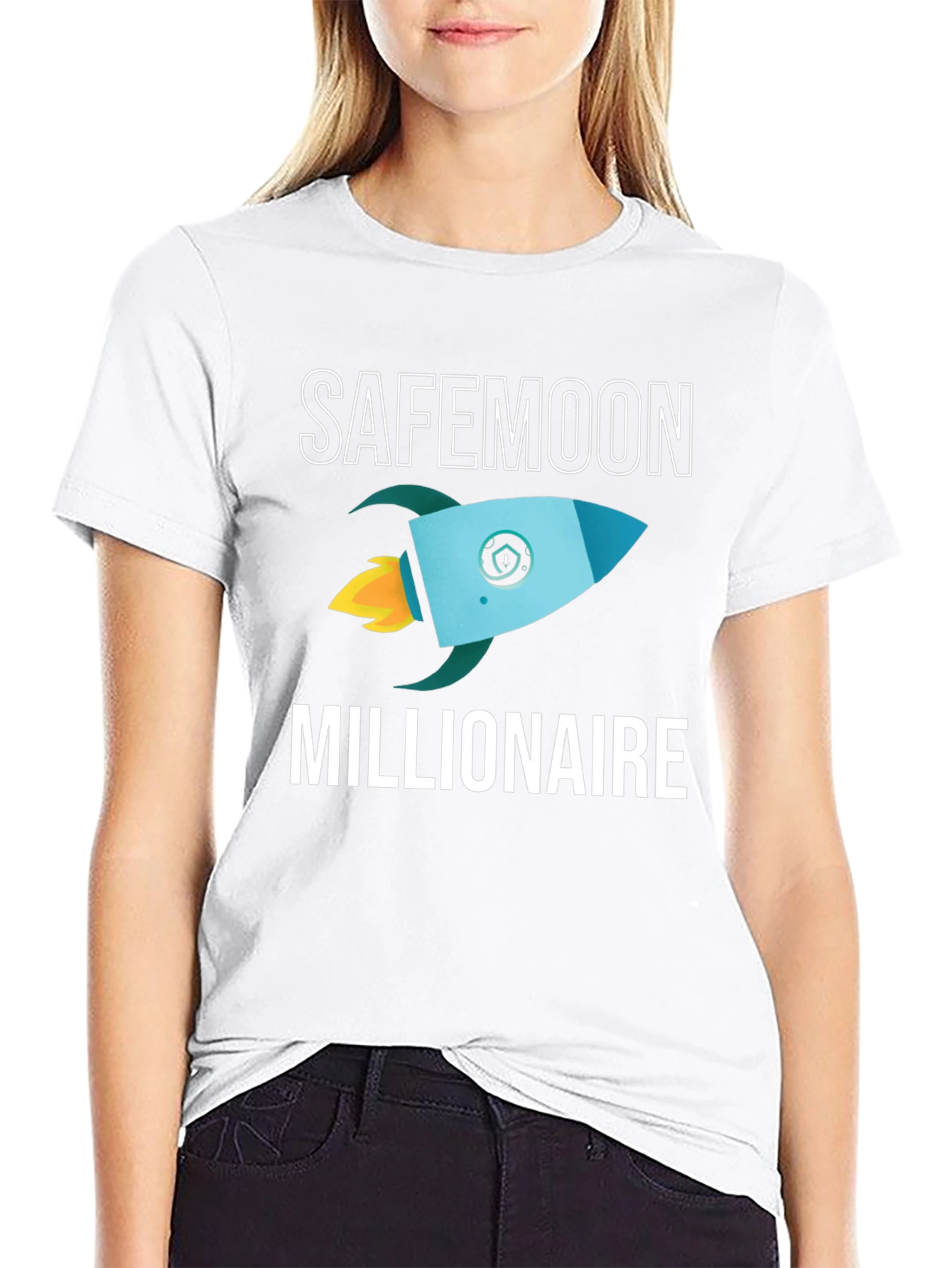 SafeMoon Millionaire Black T-Shirt Rocket Crypto