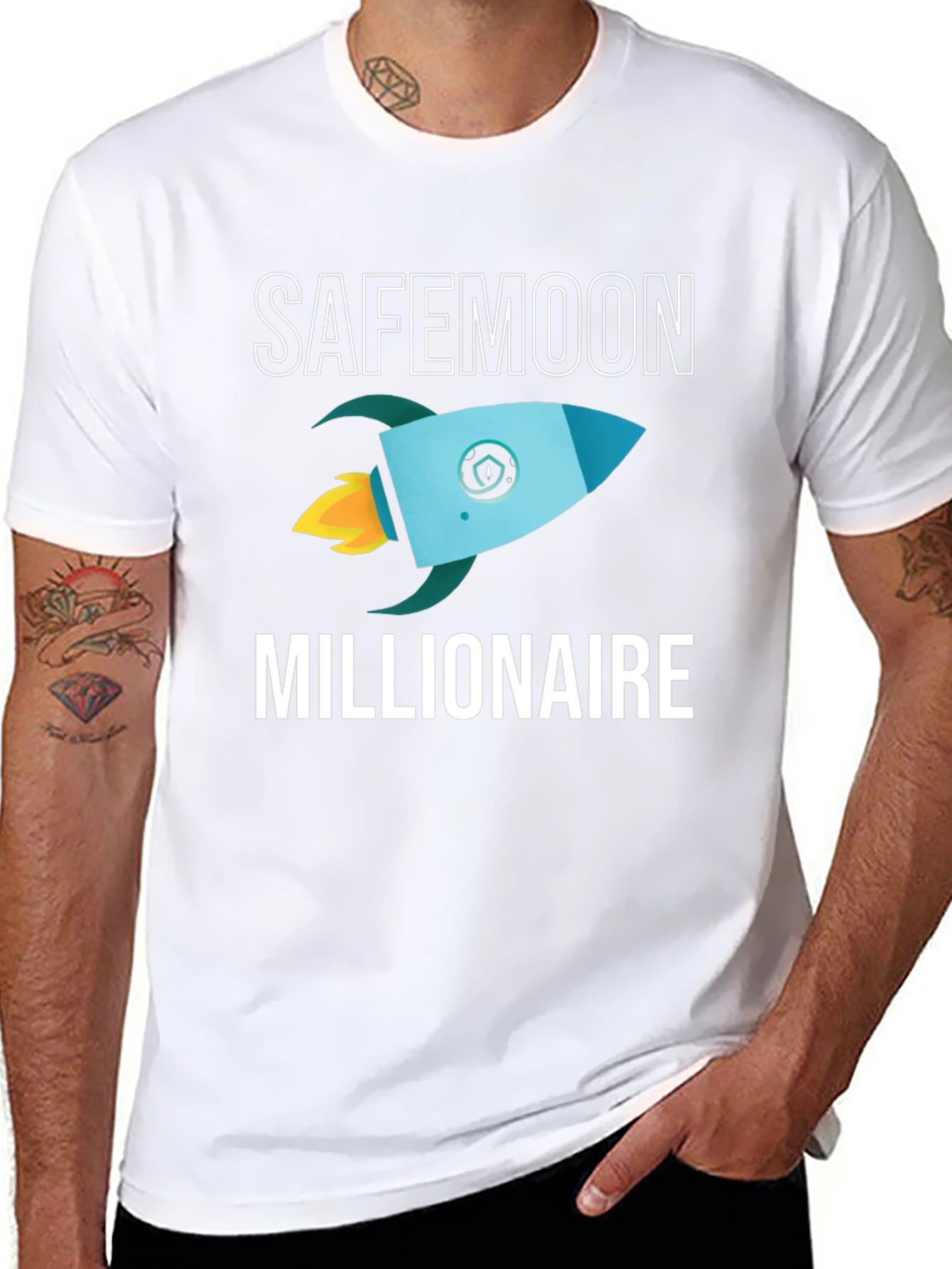 SafeMoon Millionaire Black T-Shirt Rocket Crypto