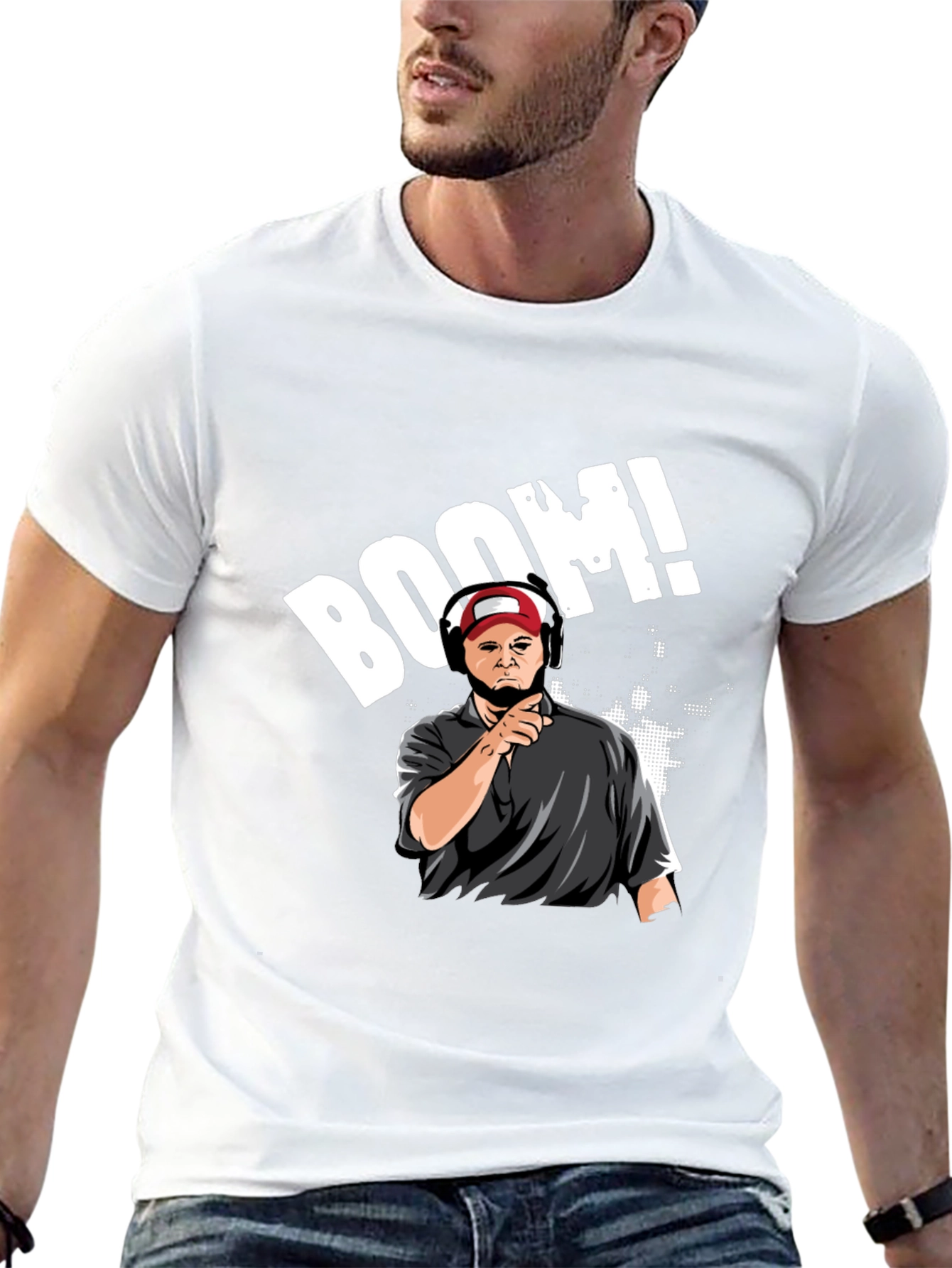 Boom Cartoon Graphic Black T-Shirt