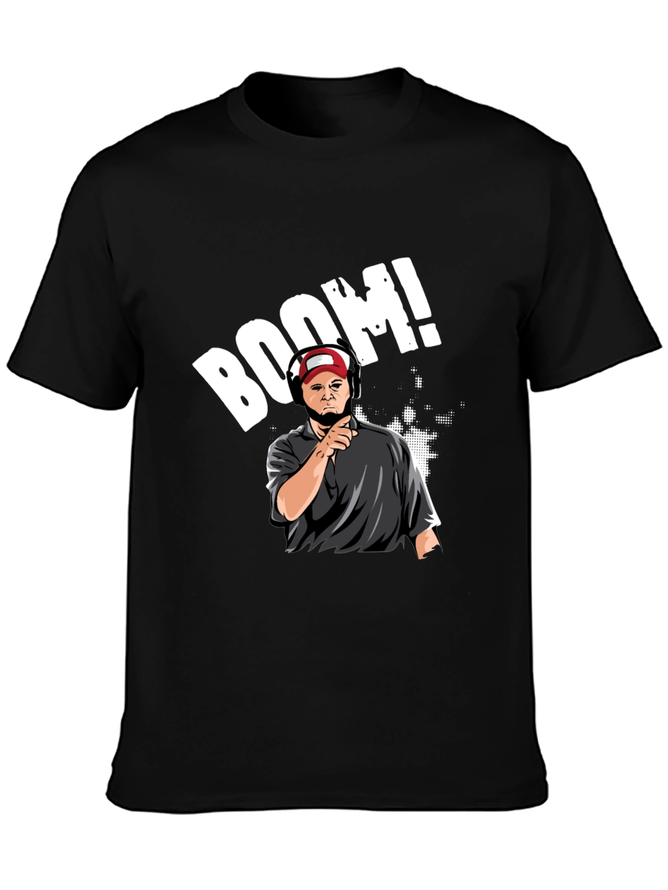 Boom Cartoon Graphic Black T-Shirt