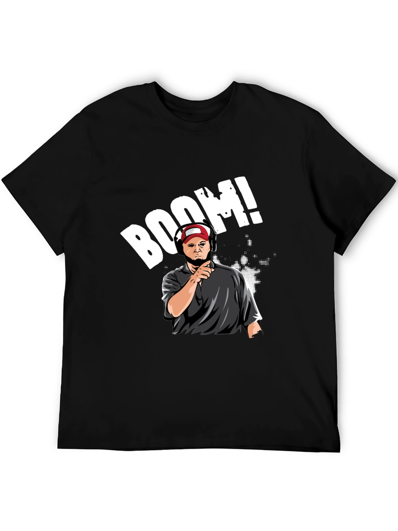 Boom Cartoon Graphic Black T-Shirt