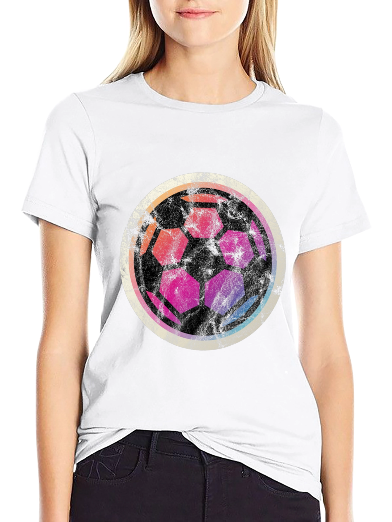 Retro Soccer Ball Graphic T-Shirt