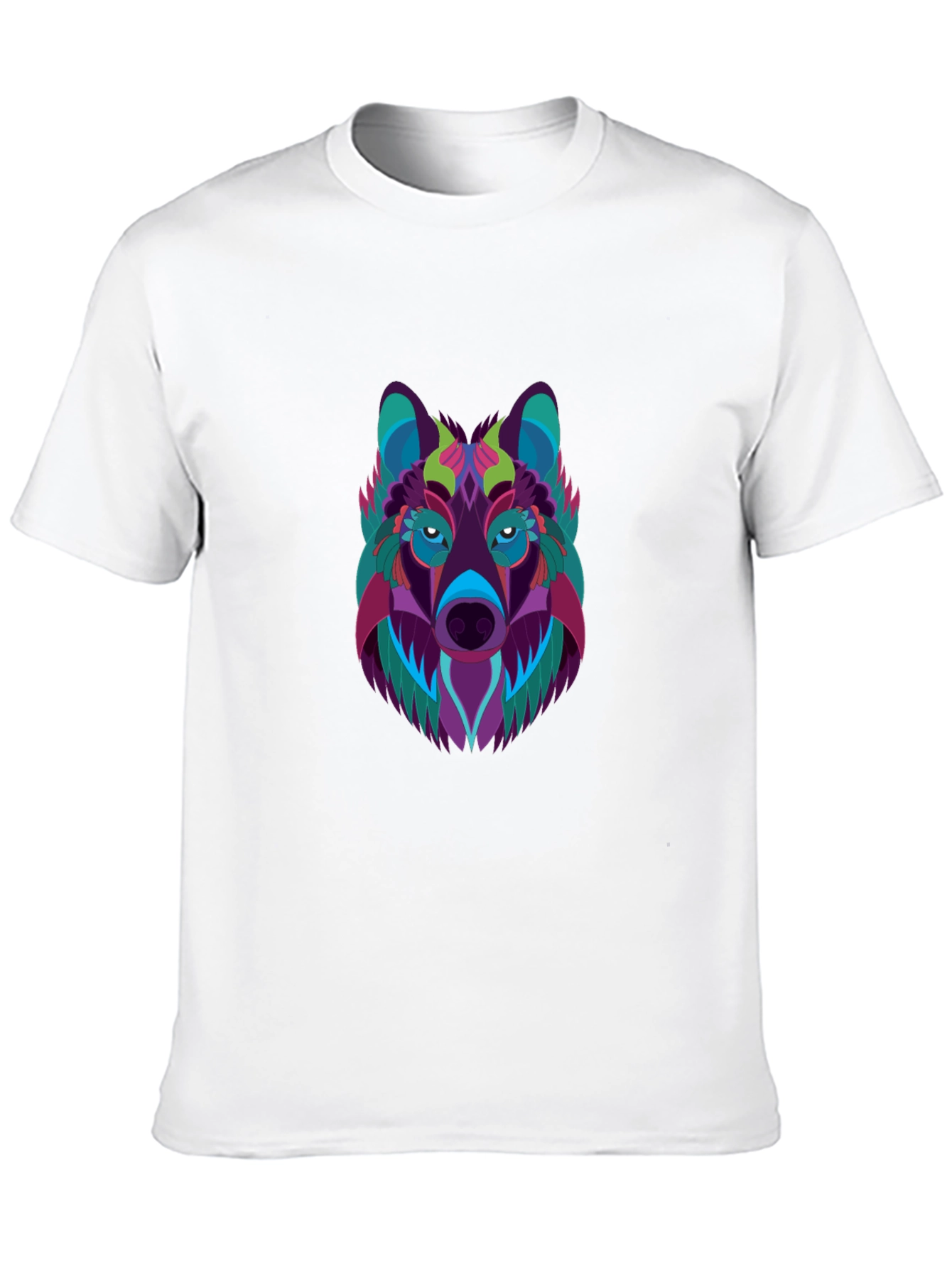 Abstract Wolf Graphic Black T-Shirt